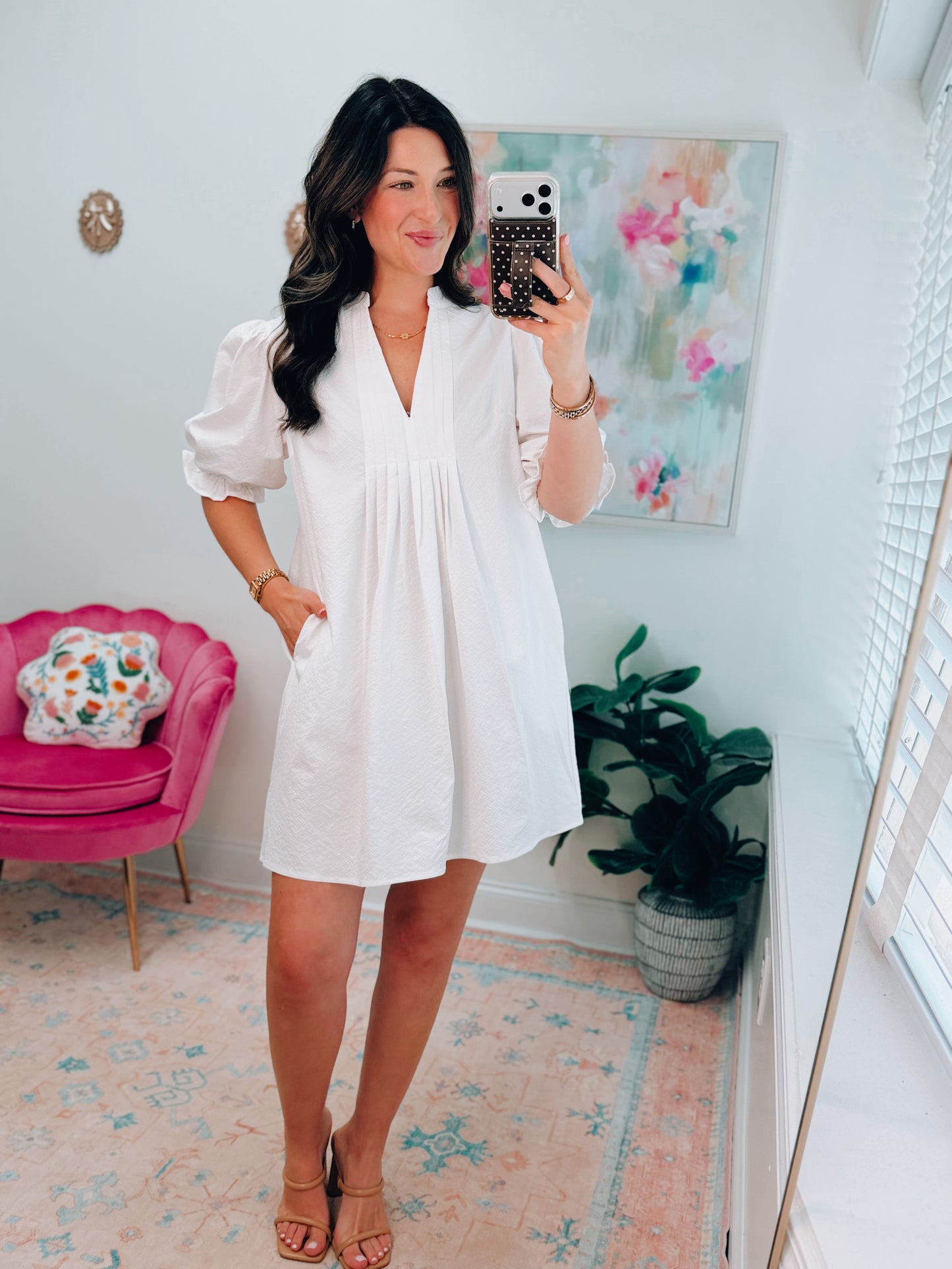 Ivory Textured Mini Dress