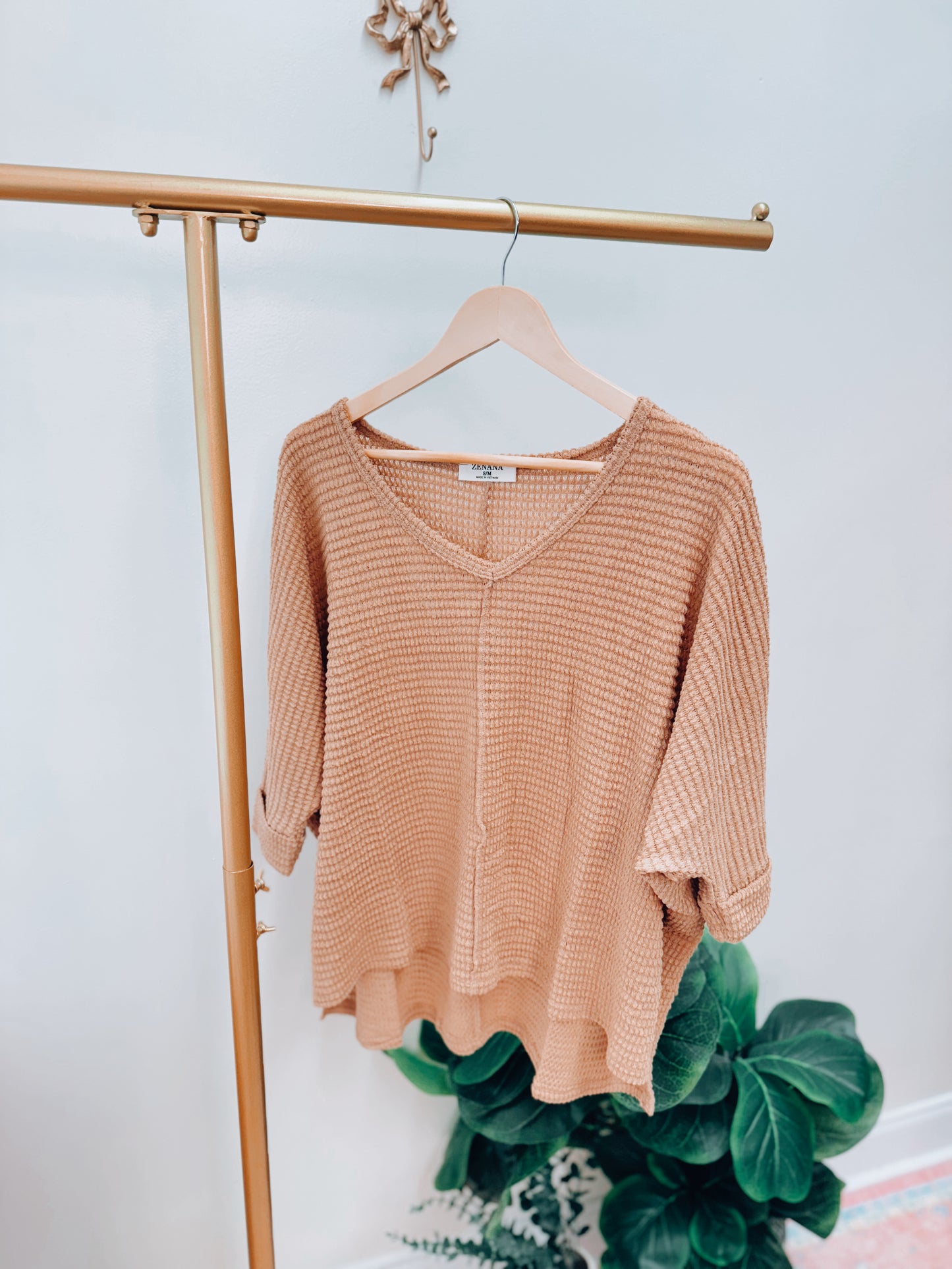 DOORBUSTER Mindi Waffle Knit Top