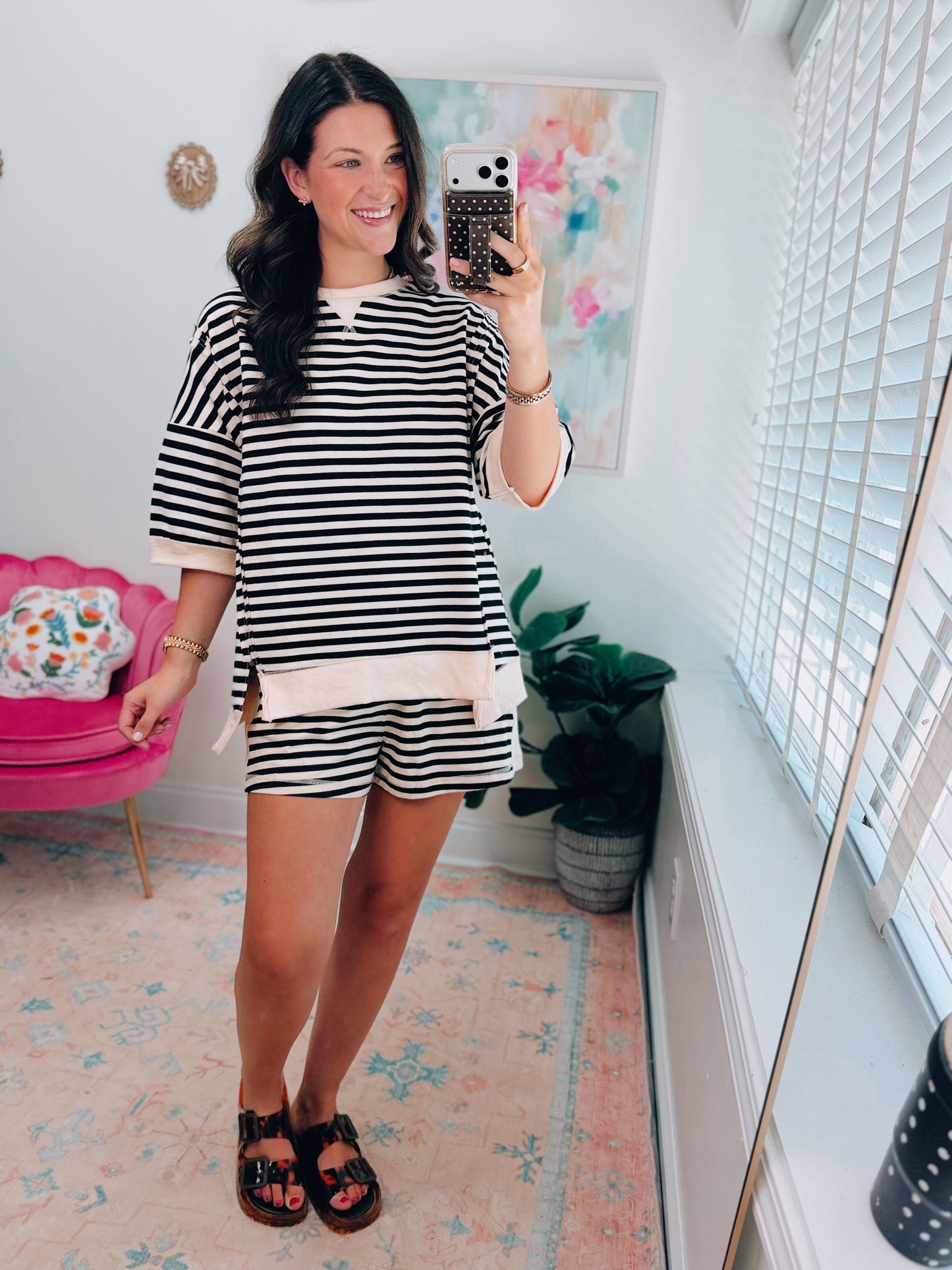 Easy Stripes Color Block Top | Black & Cream
