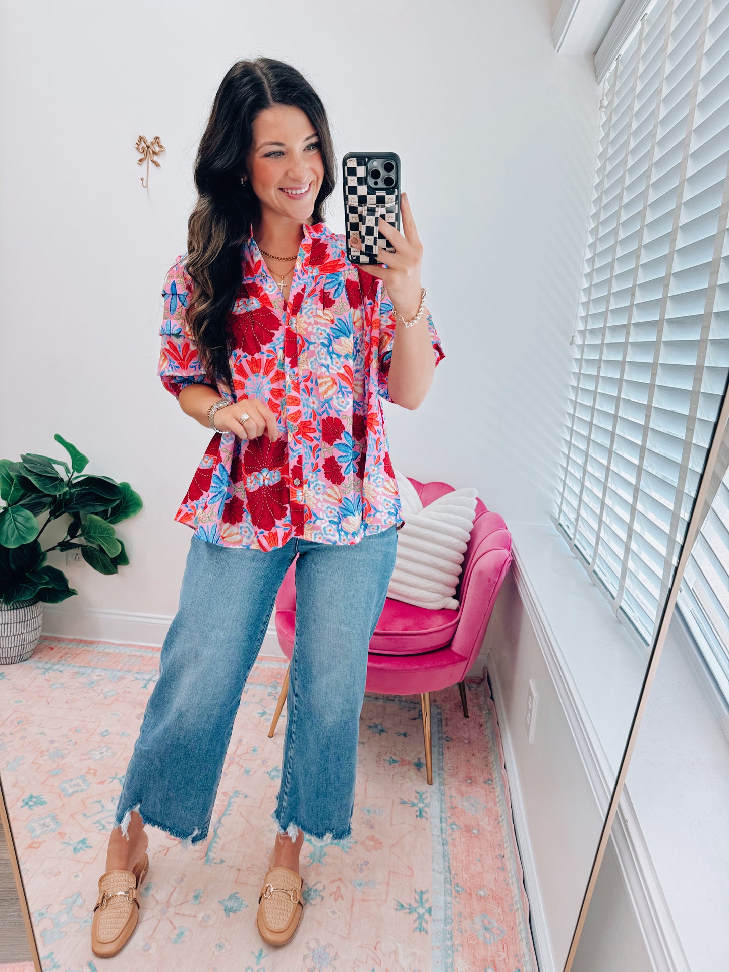 Betty Pleated Floral Top
