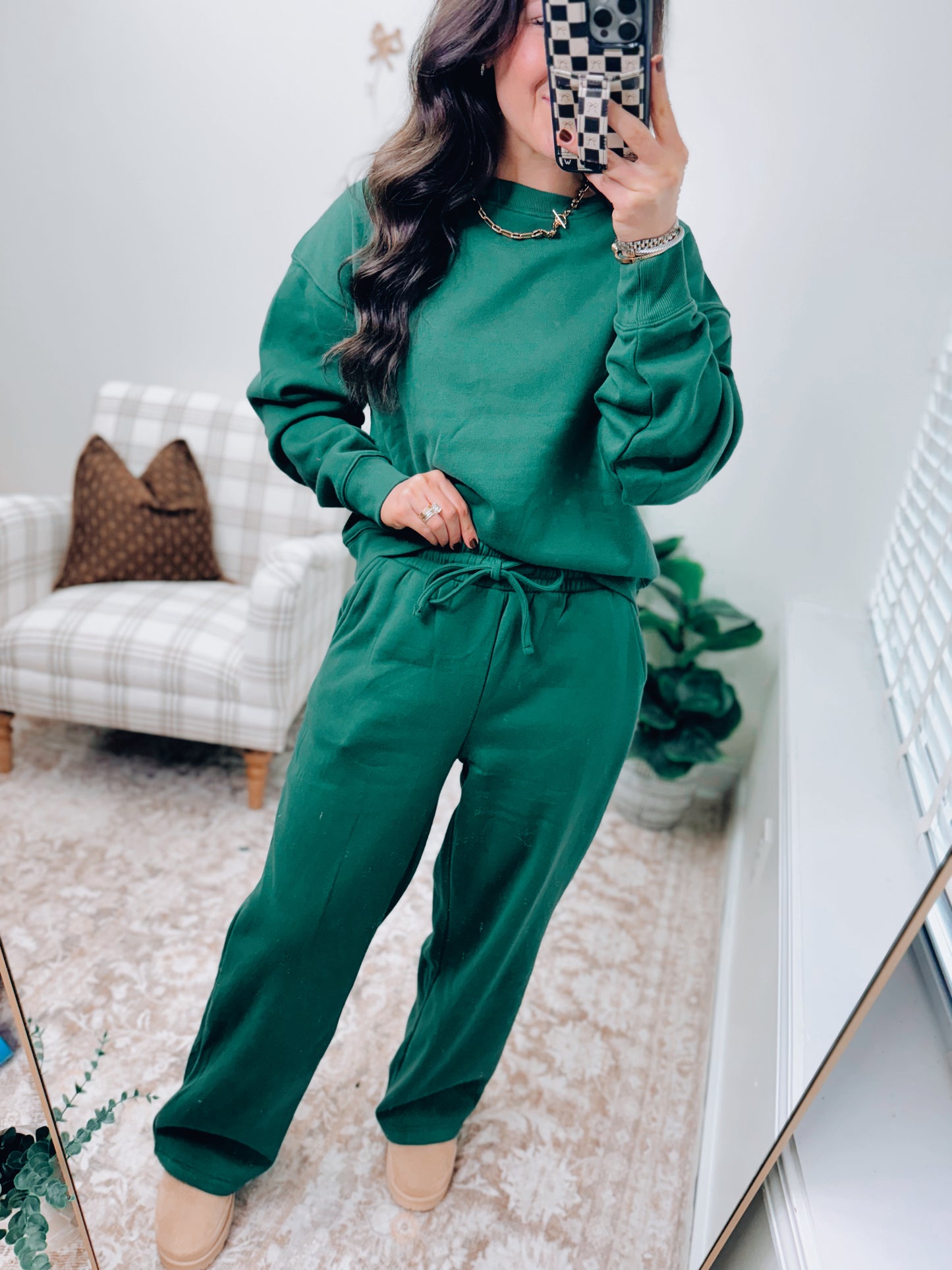 DOORBUSTER Crewneck Comfy Pants Set - Forest