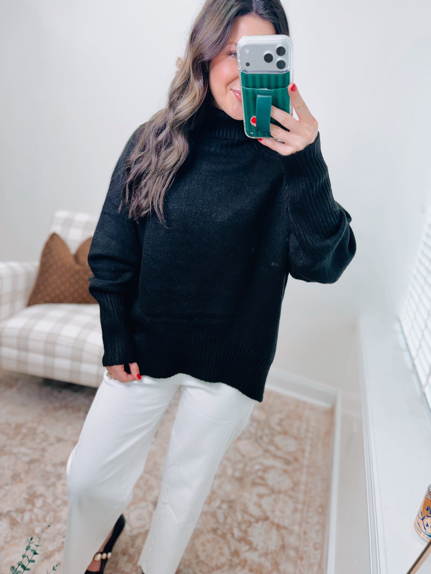 Black Mock Neck Sweater