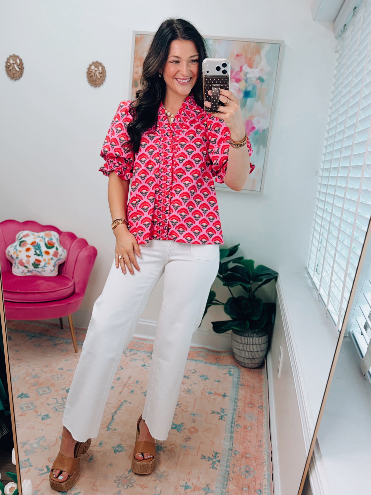 Island Bloom Smocked Top