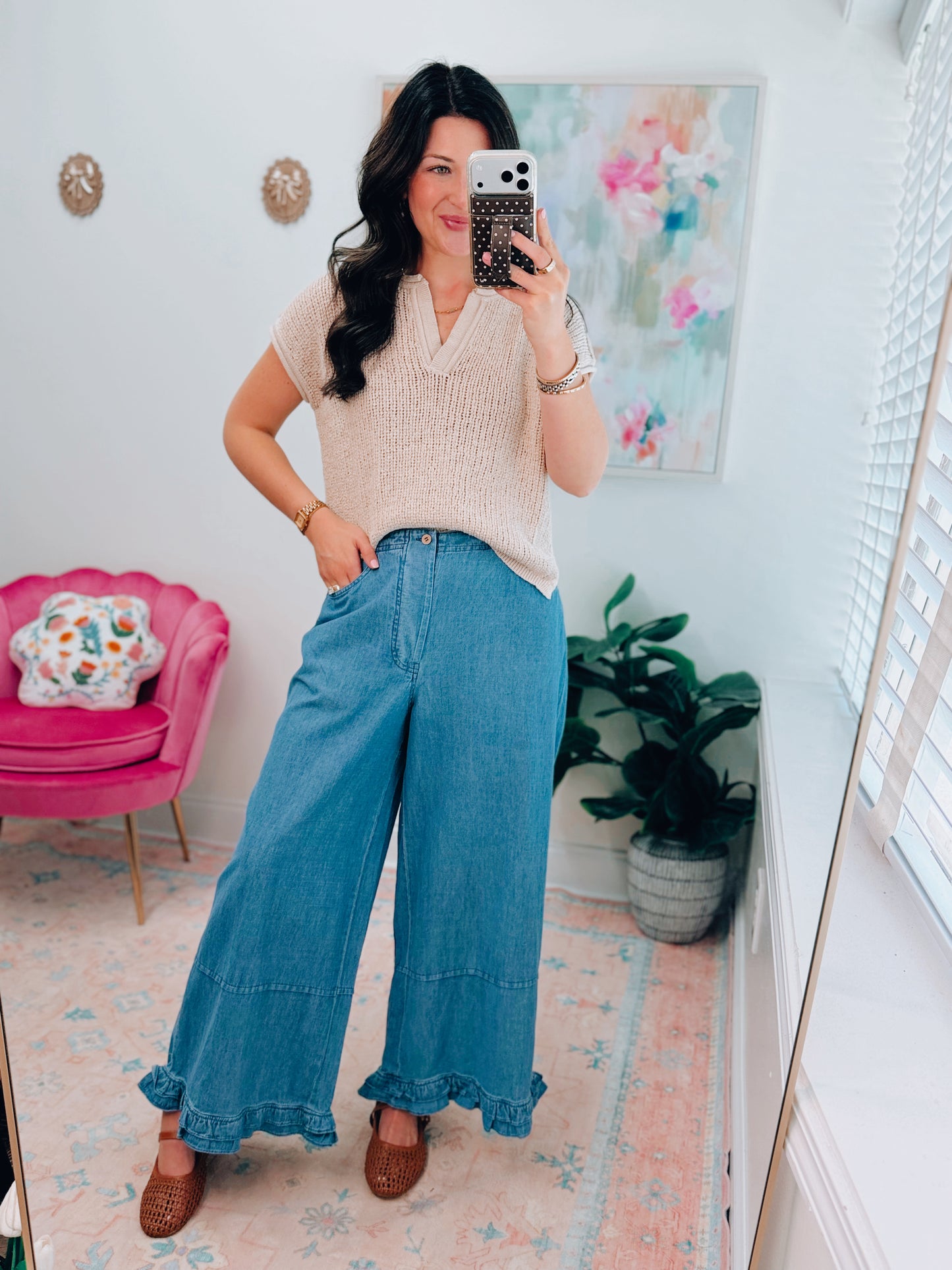 Colter Ruffle Denim Breeze Pants