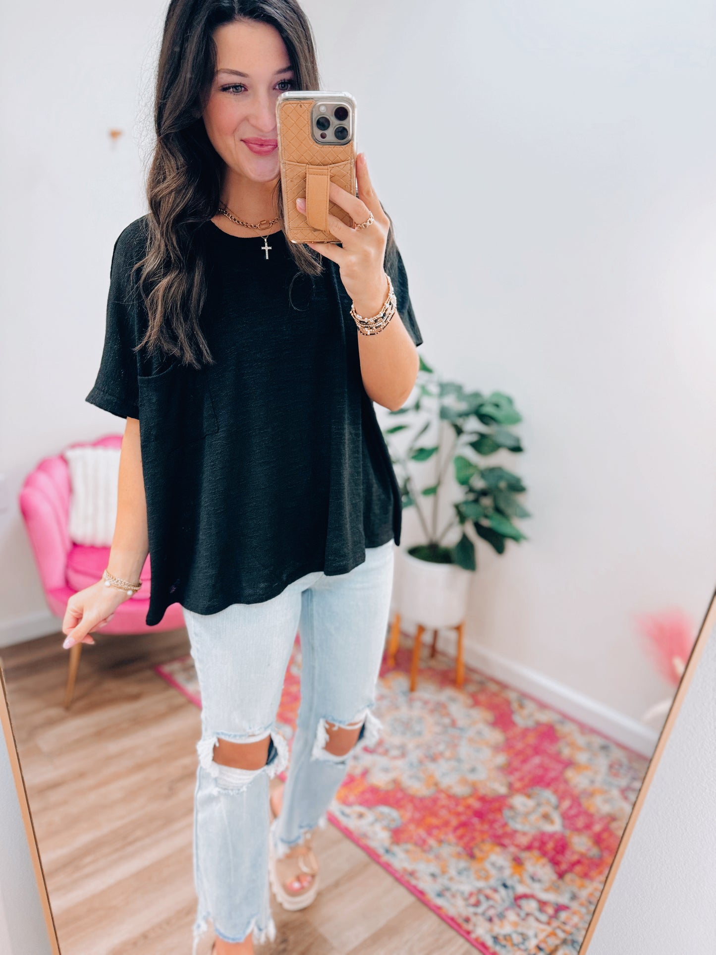 CURVY Arlo Knit Top - Black