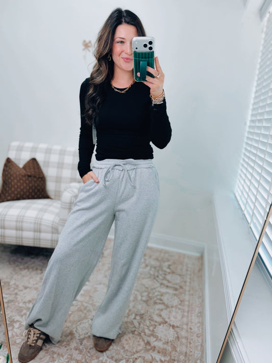 Vallie Raw Hem Sweatpants - Gray