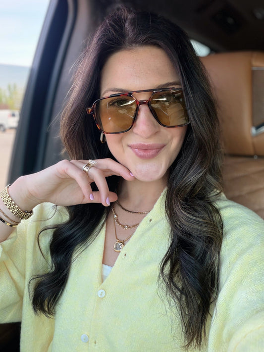 Hayes Tortoise Aviator Sunglasses