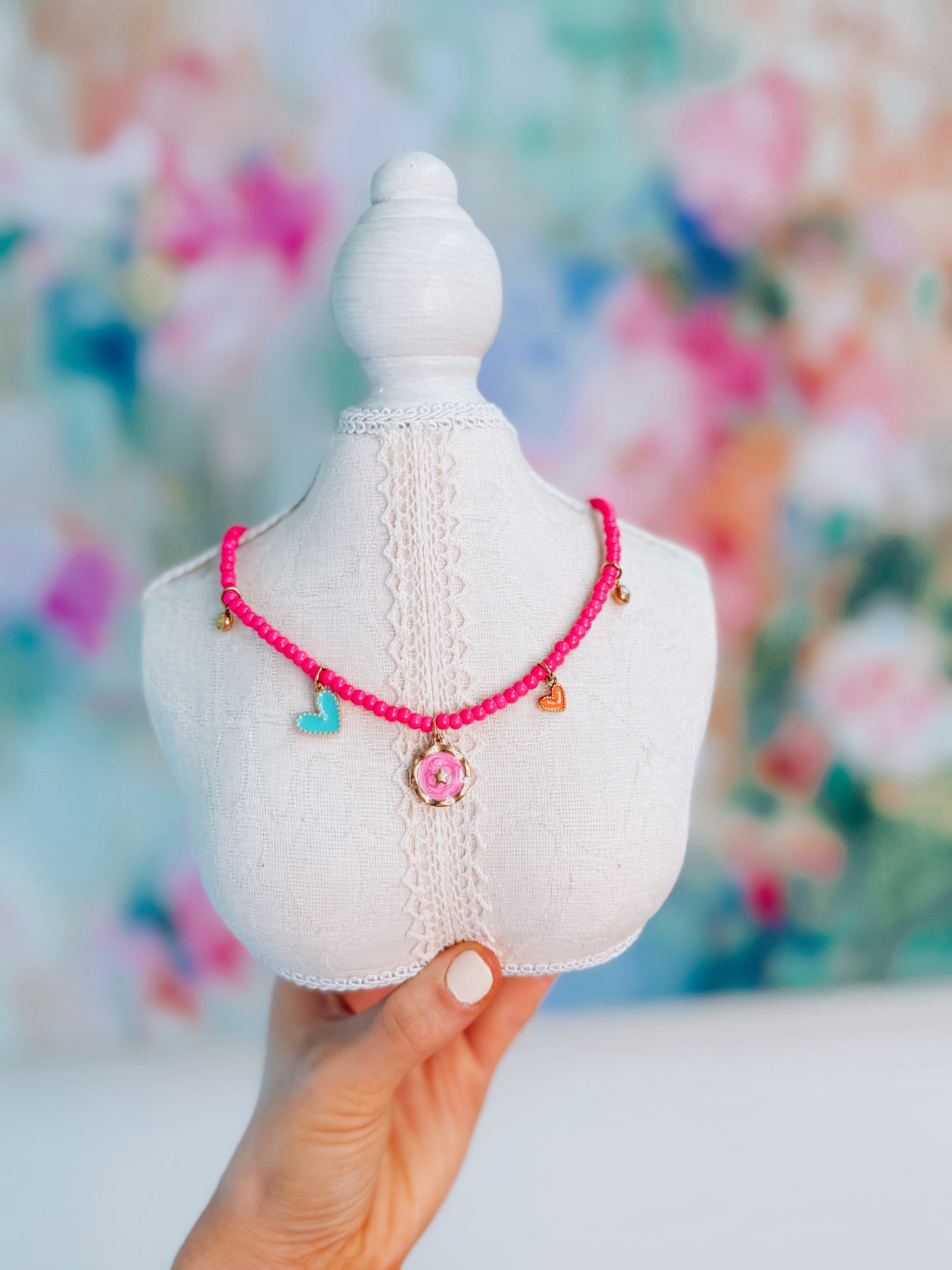 Paisley Beaded Charm Necklace