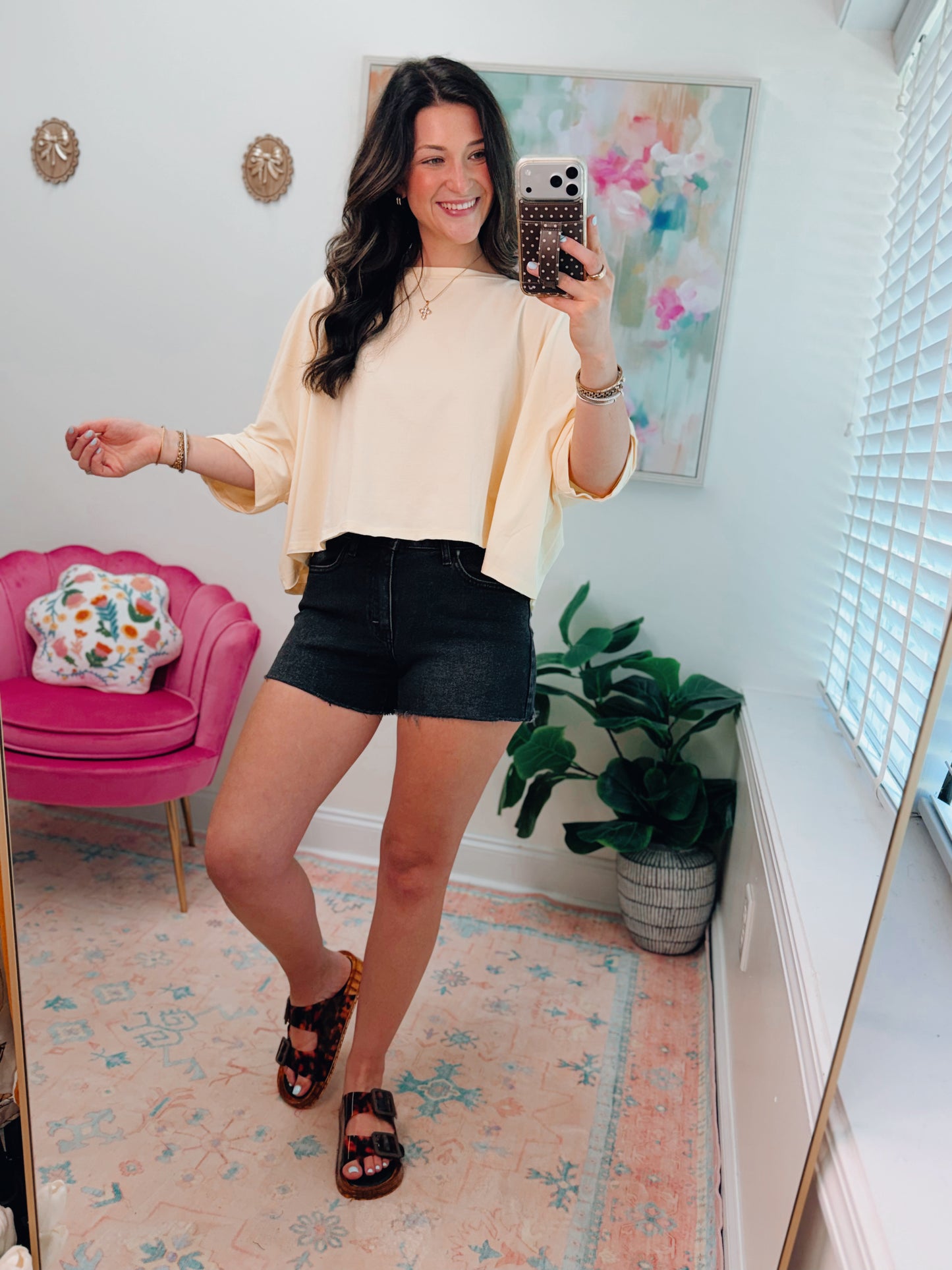 Lemon Slub Oversized Top