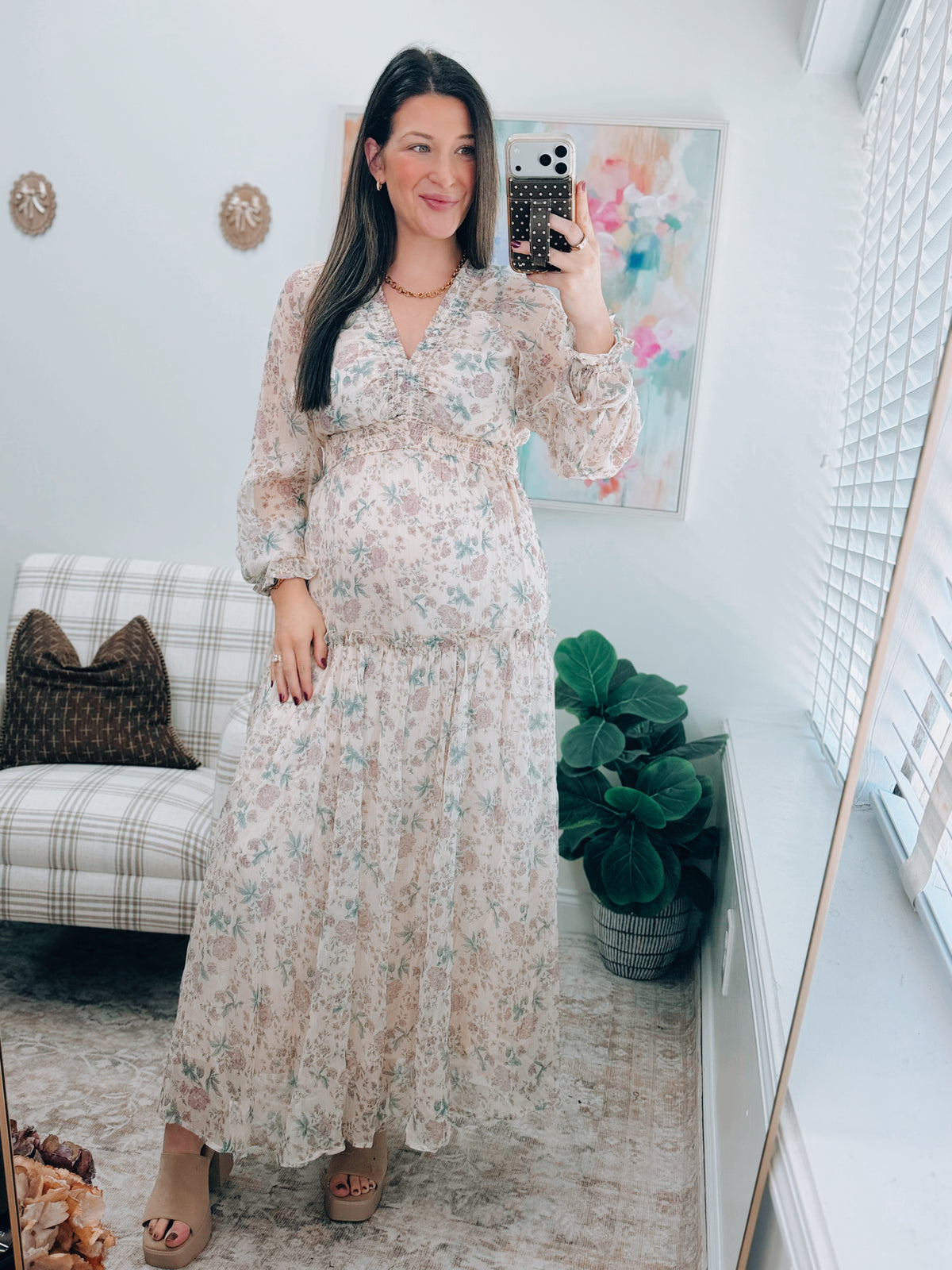 Lila Smocked Floral Maxi Dress