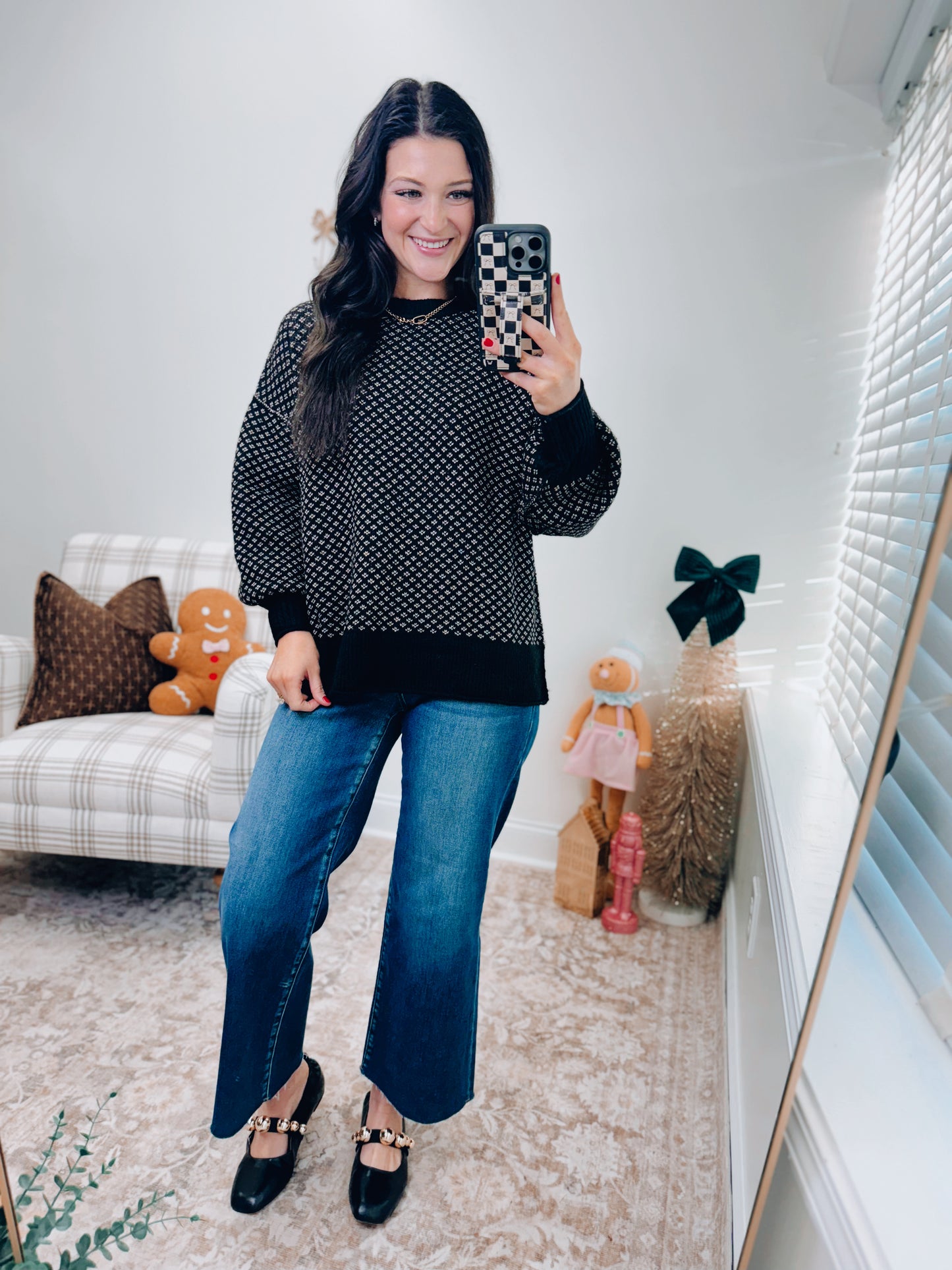 Mini Jacquard Knit Sweater