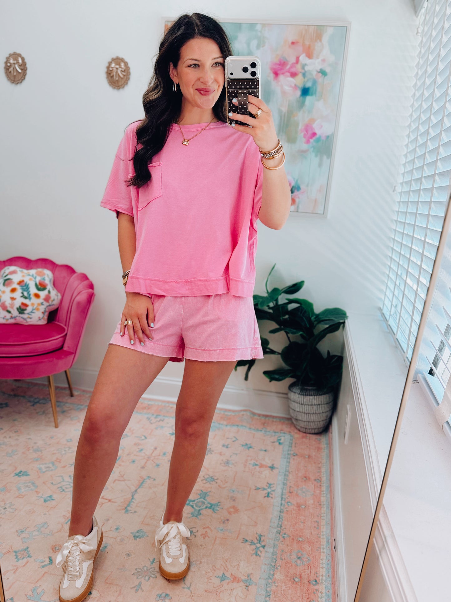 Easy Days Cotton Shorts Set - Pink