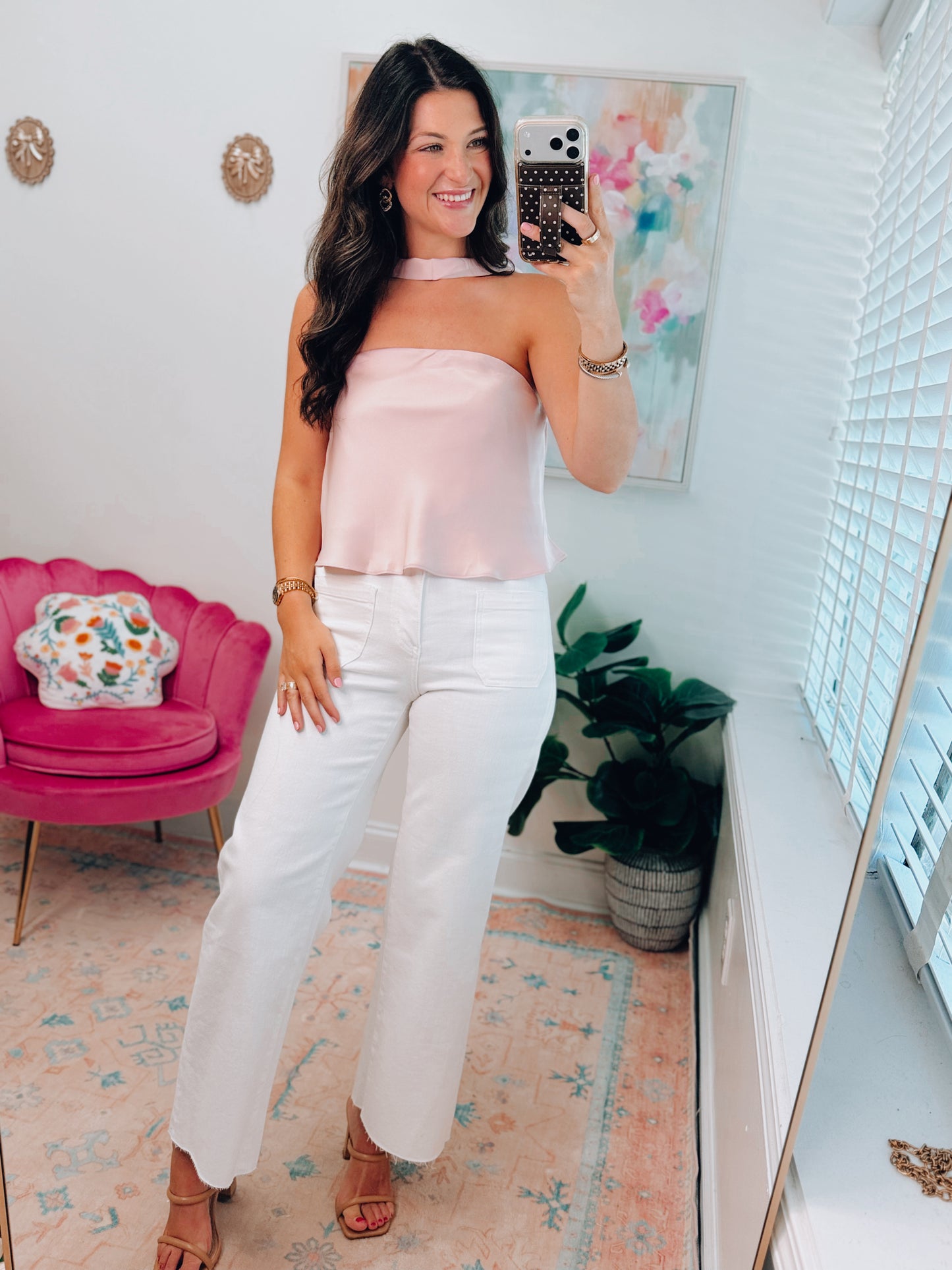 Strapless Satin Neck Scarf Top