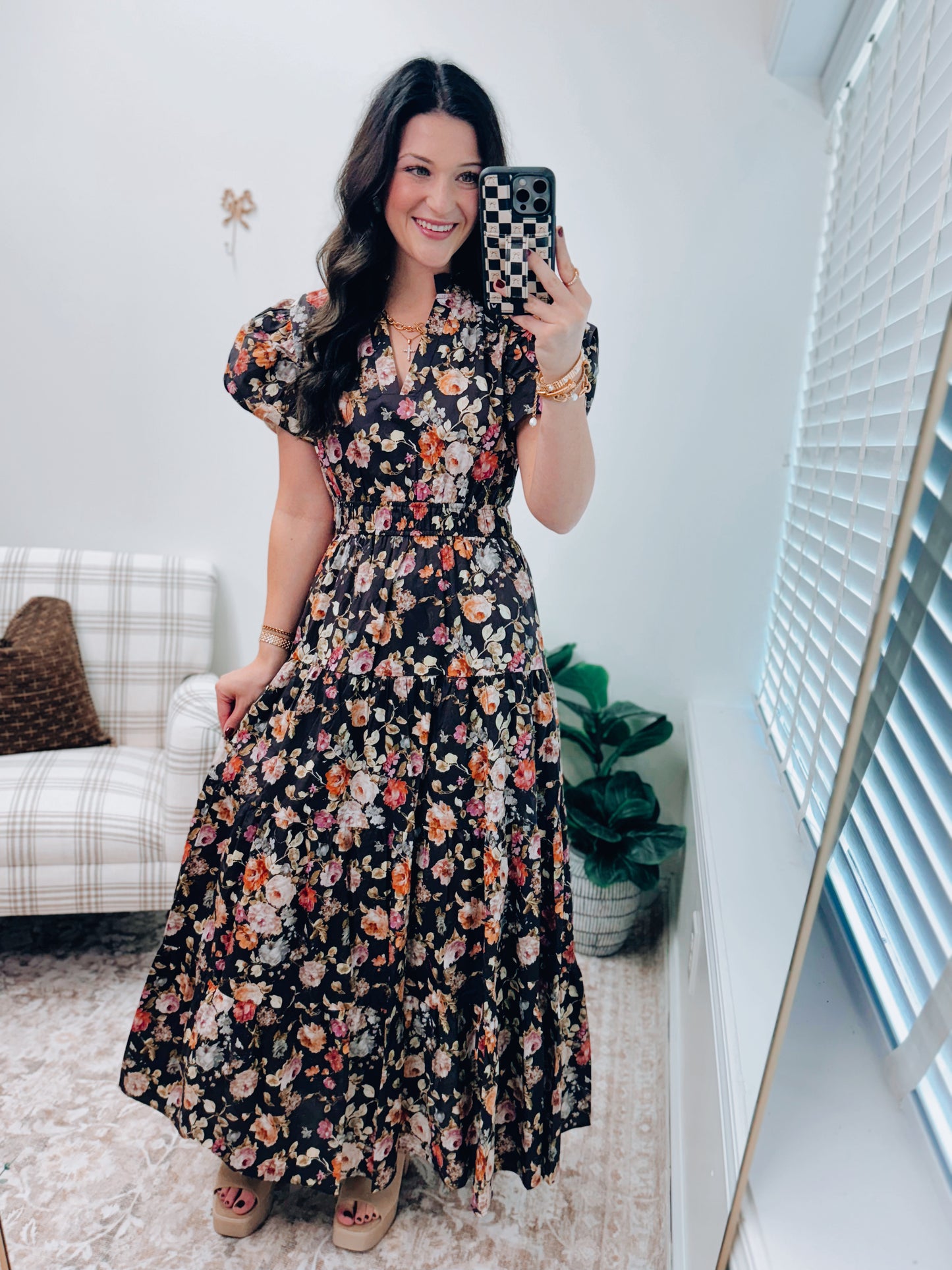 CURVY Mavie Floral Smocked Maxi Dress