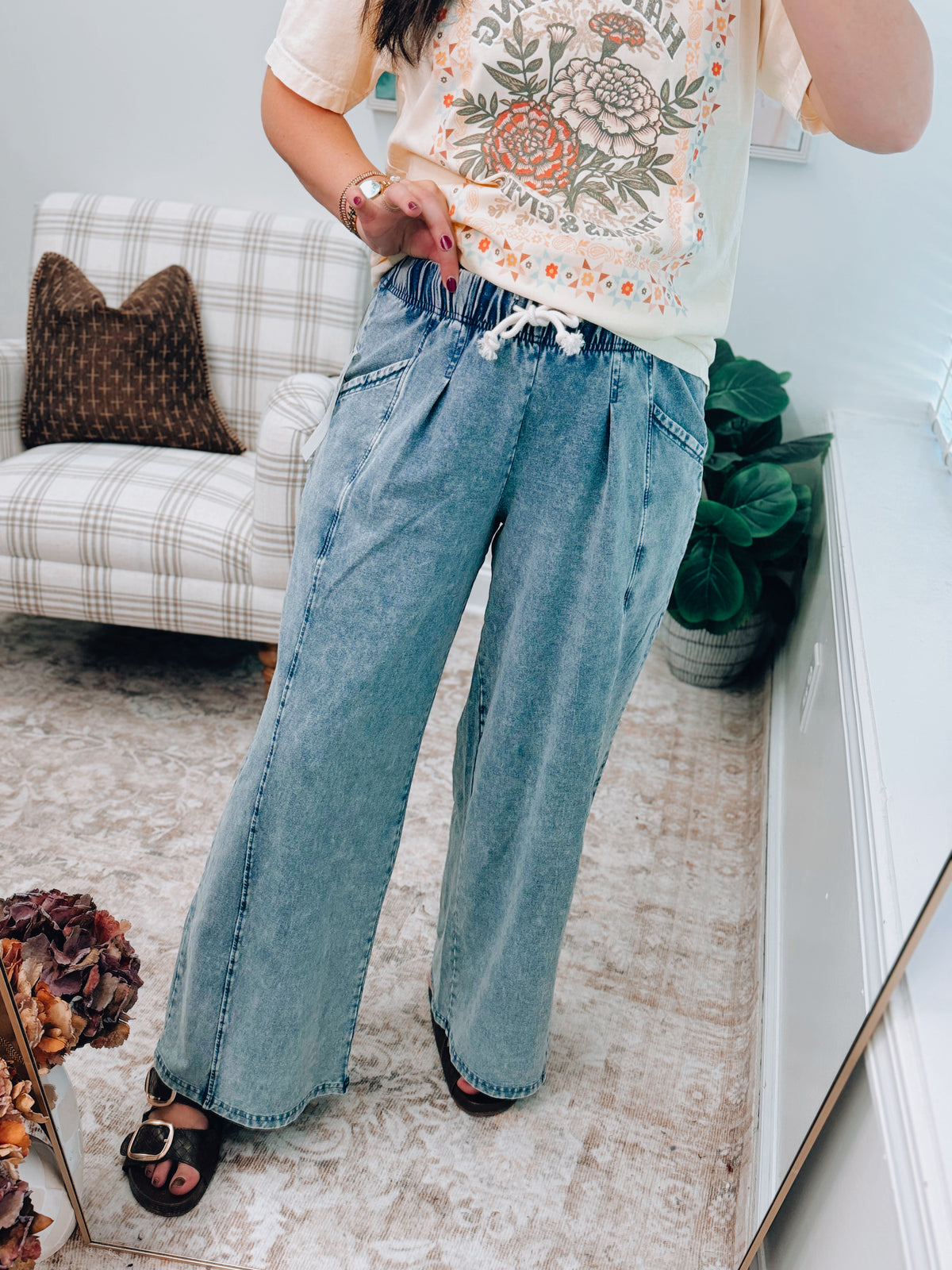 Rove Slouch Stretch Denim Sweat Pants