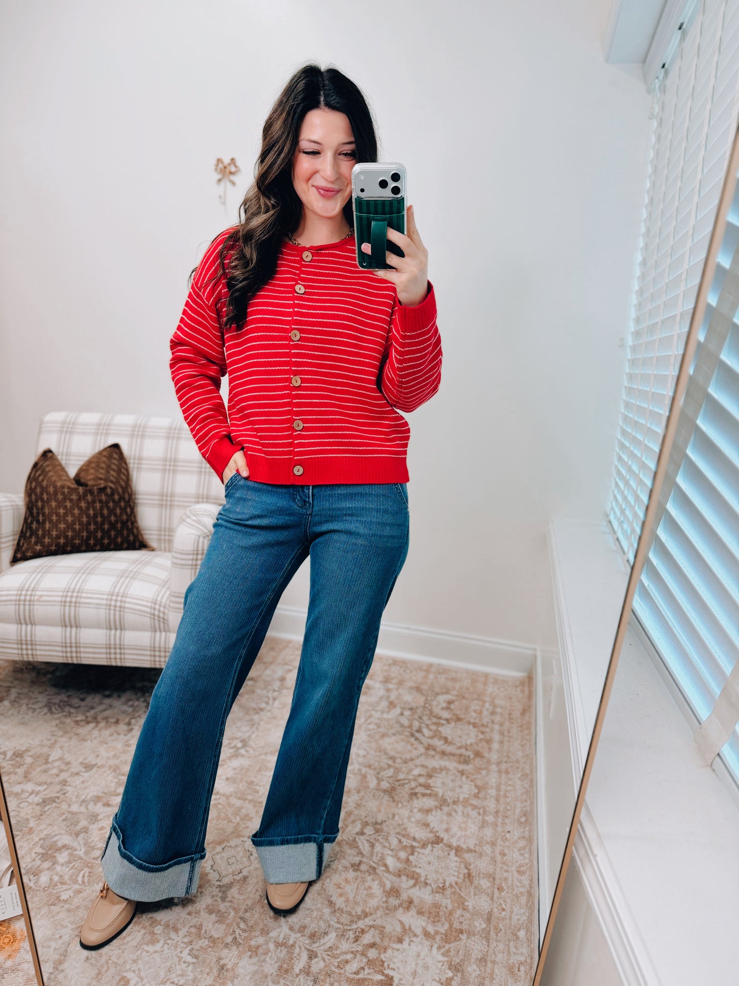 Heartbreaker Striped Button Cardigan