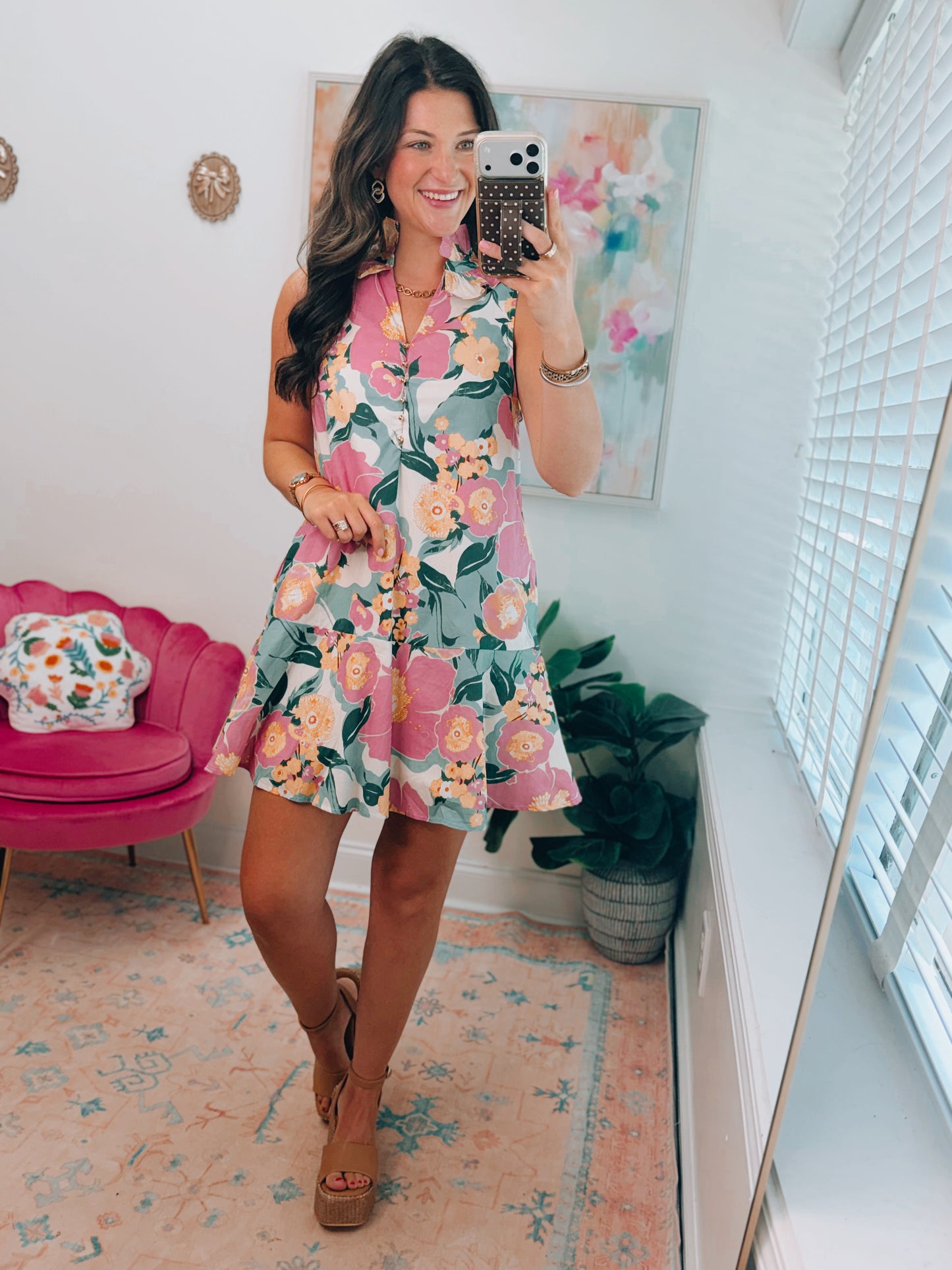 Pink Muted Tropics Mini Dress