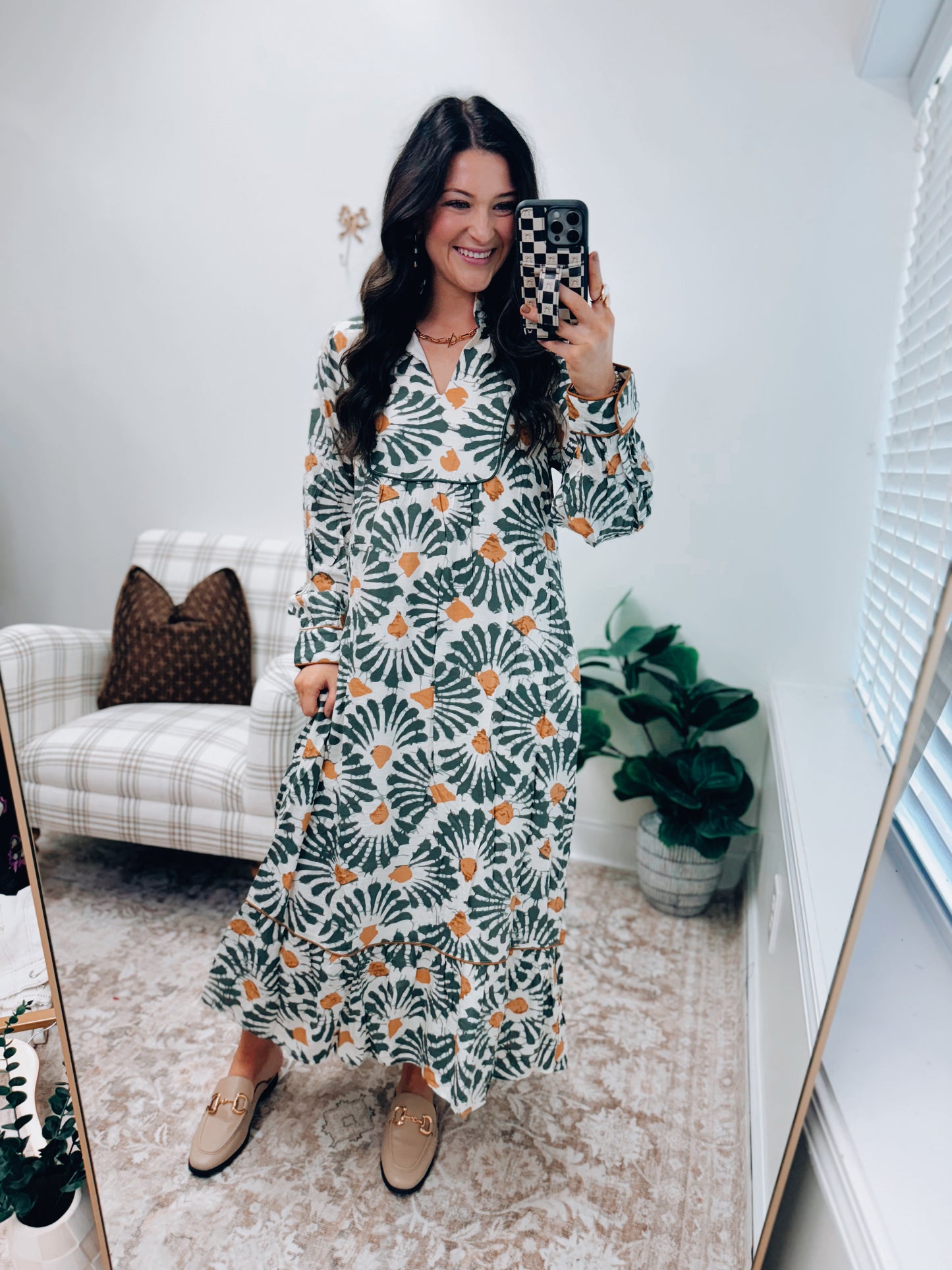 Palmer Olive Mixi Midi Dress