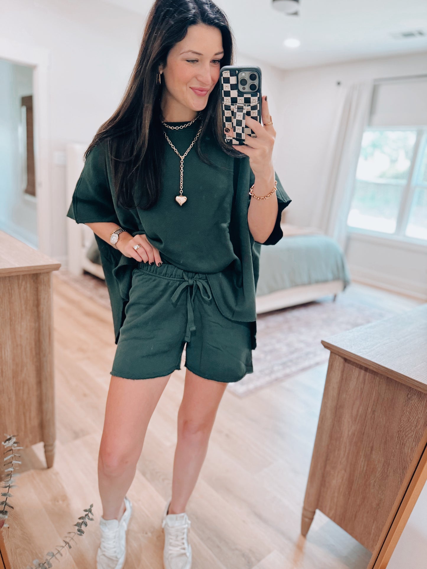 Malibu Fall Vintage Edge Shorts Set - Forest