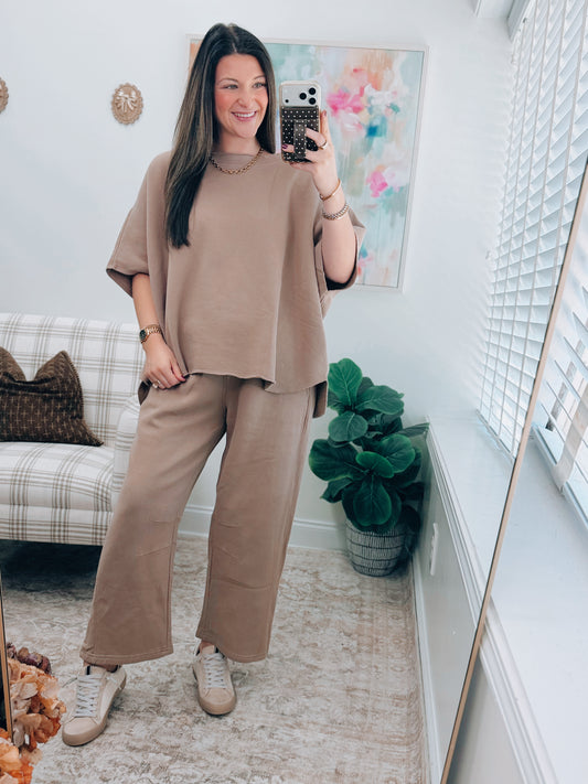 Malibu Taupe Air Cotton Barrel Lounge Set