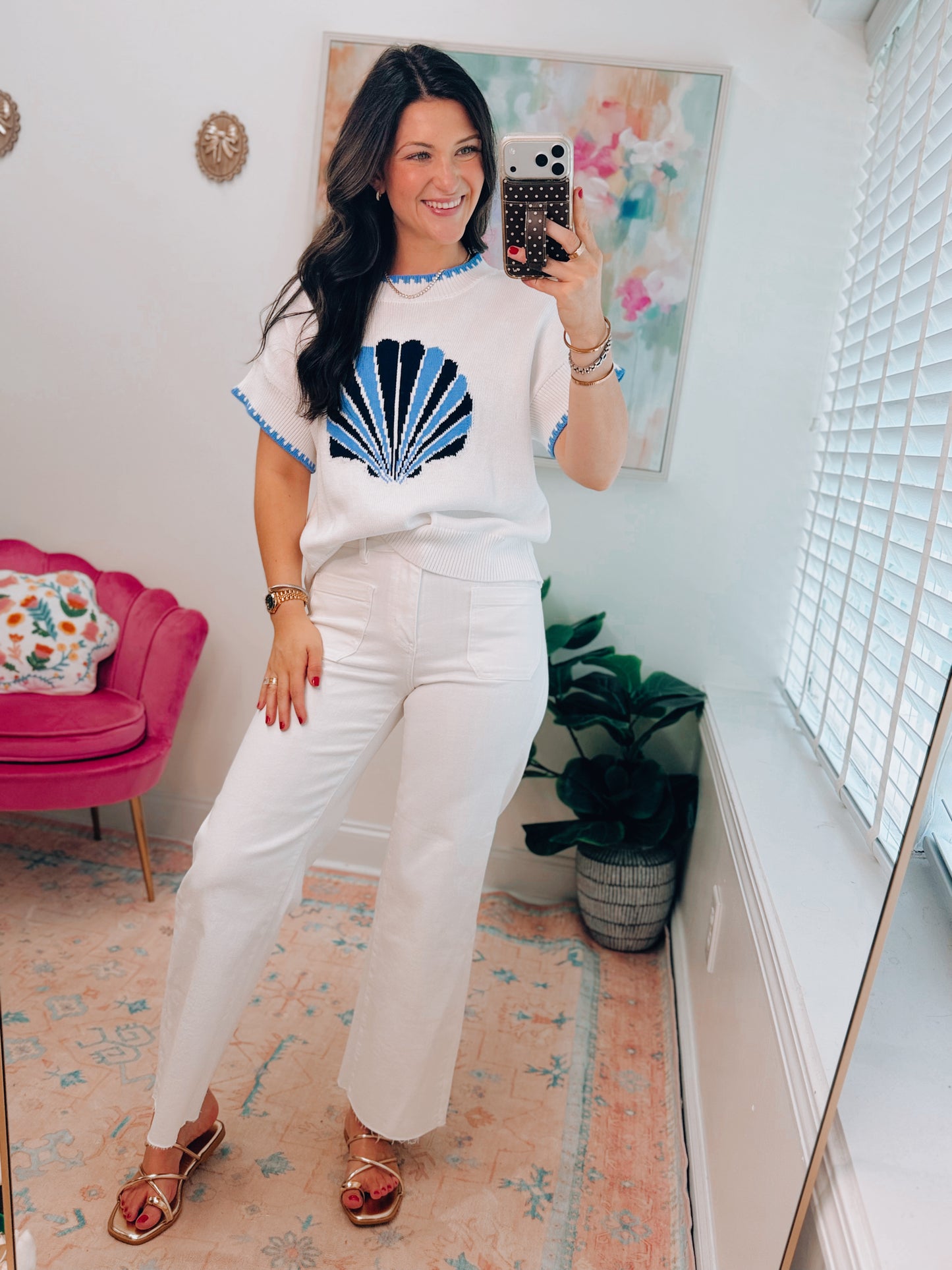 Coastal Shell Knit Top