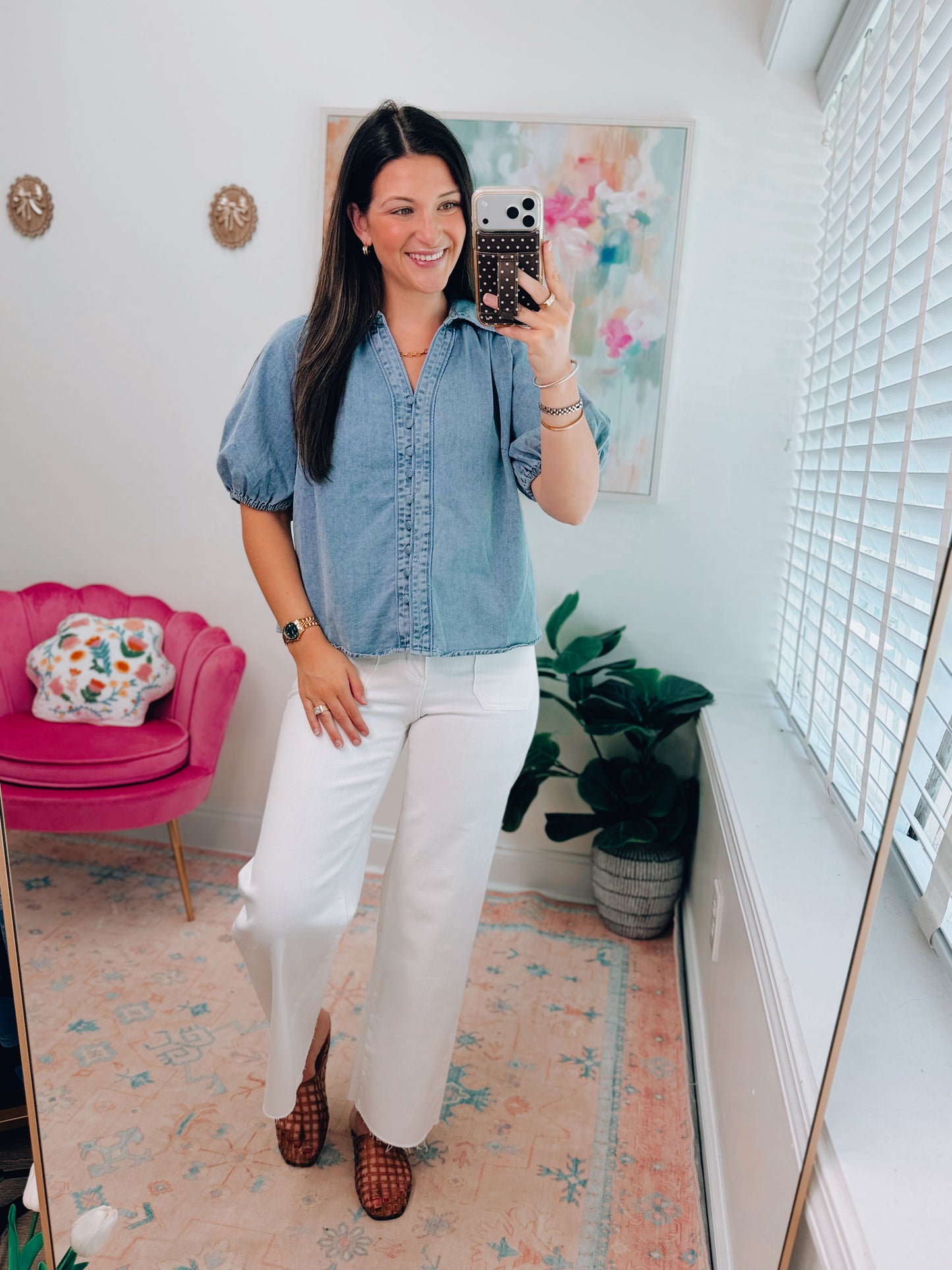 Honey Button Denim Top