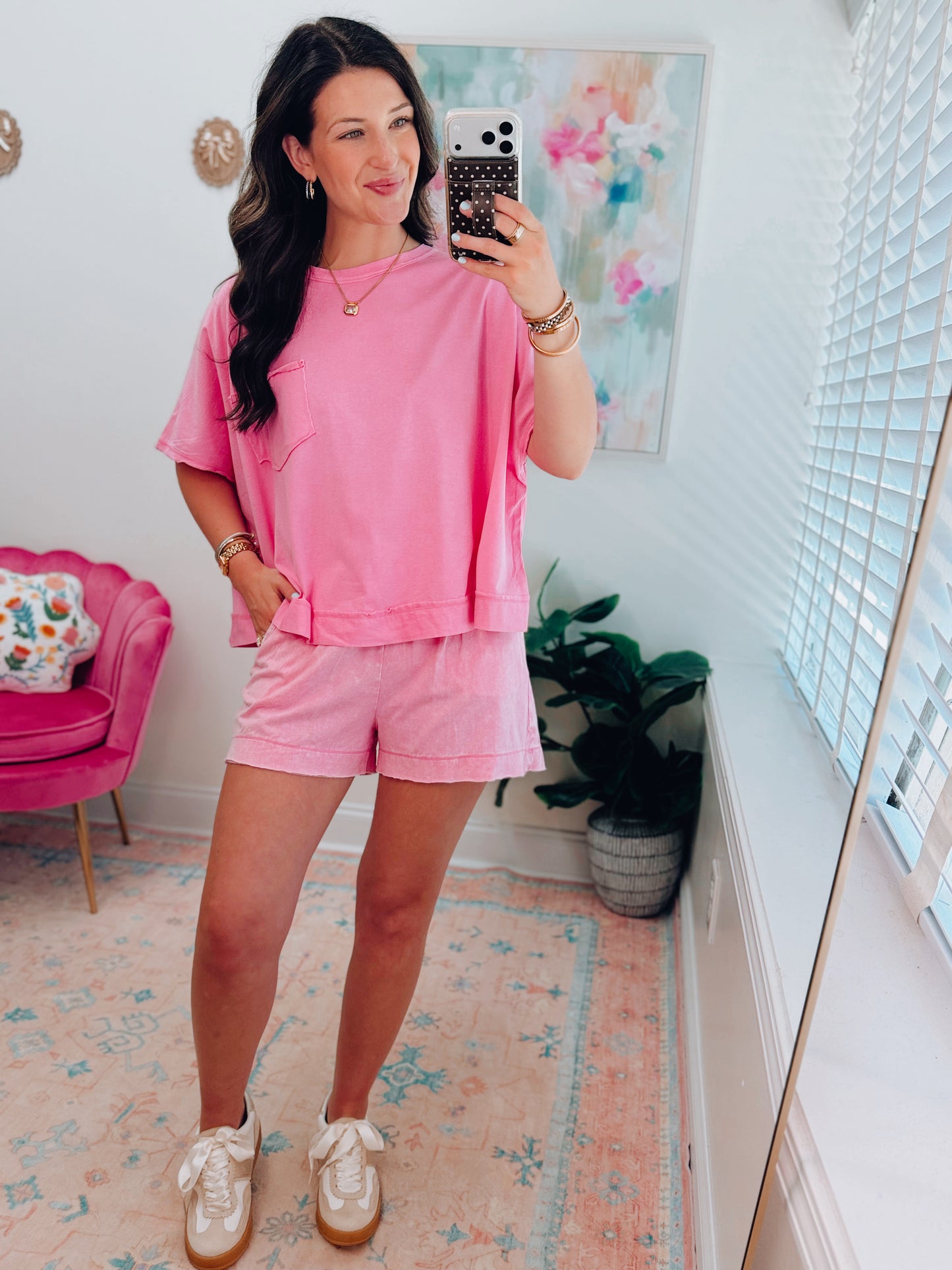 Easy Days Cotton Shorts Set - Pink