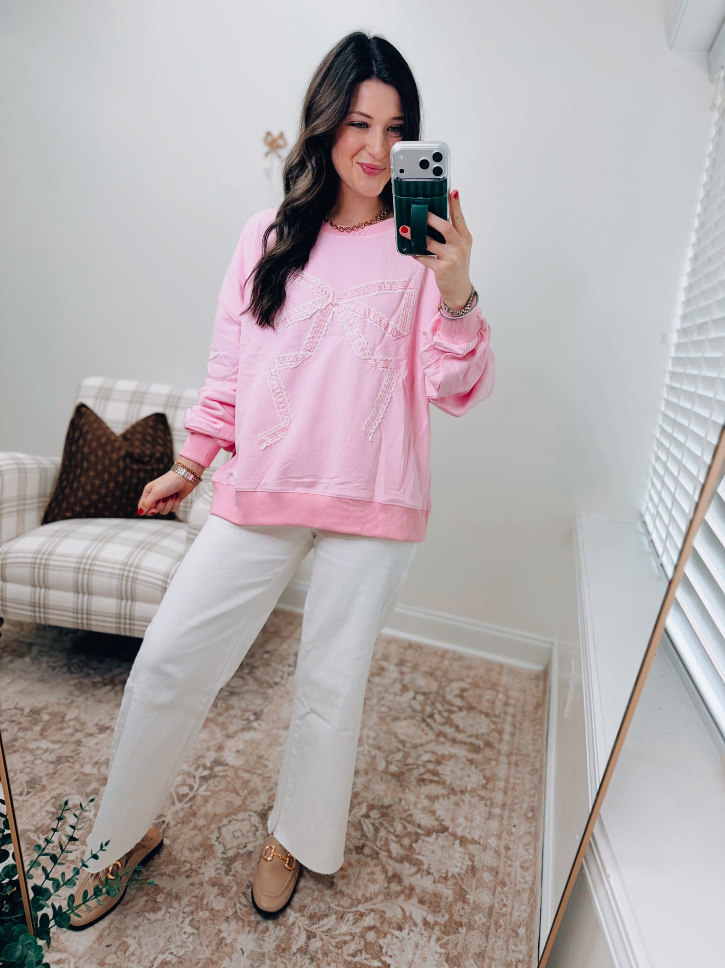 Bow Patch Oversized Crewneck