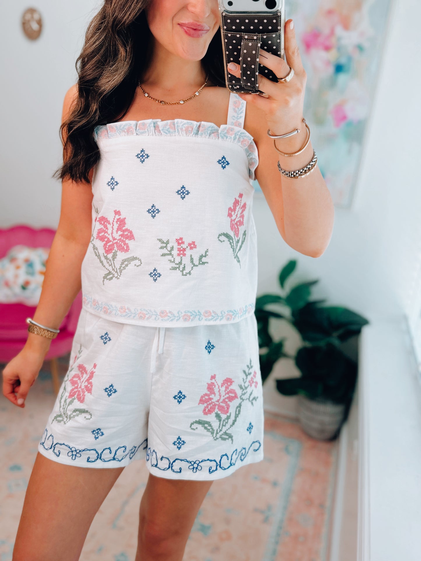 Endless Summer Embroidered Shorts Set