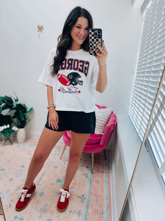 Georgia Football Long Crop Tee