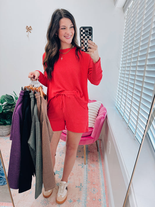 DOORBUSTER | Ribbed Shorts Set