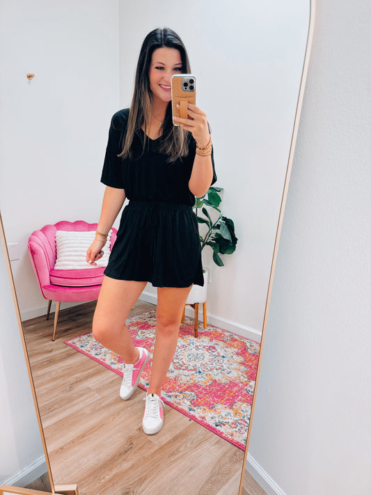 All About That Basic Romper - Black