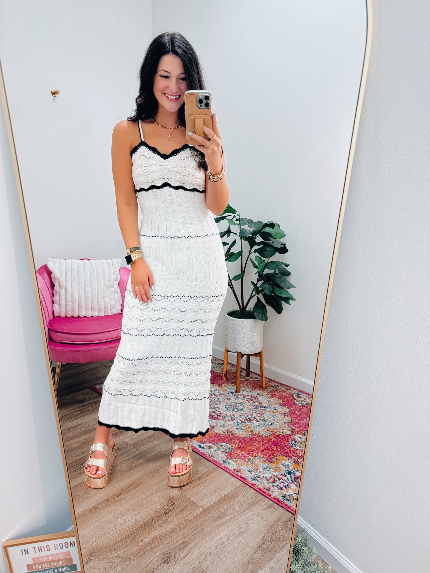 Selah Crochet Knit Midi Dress