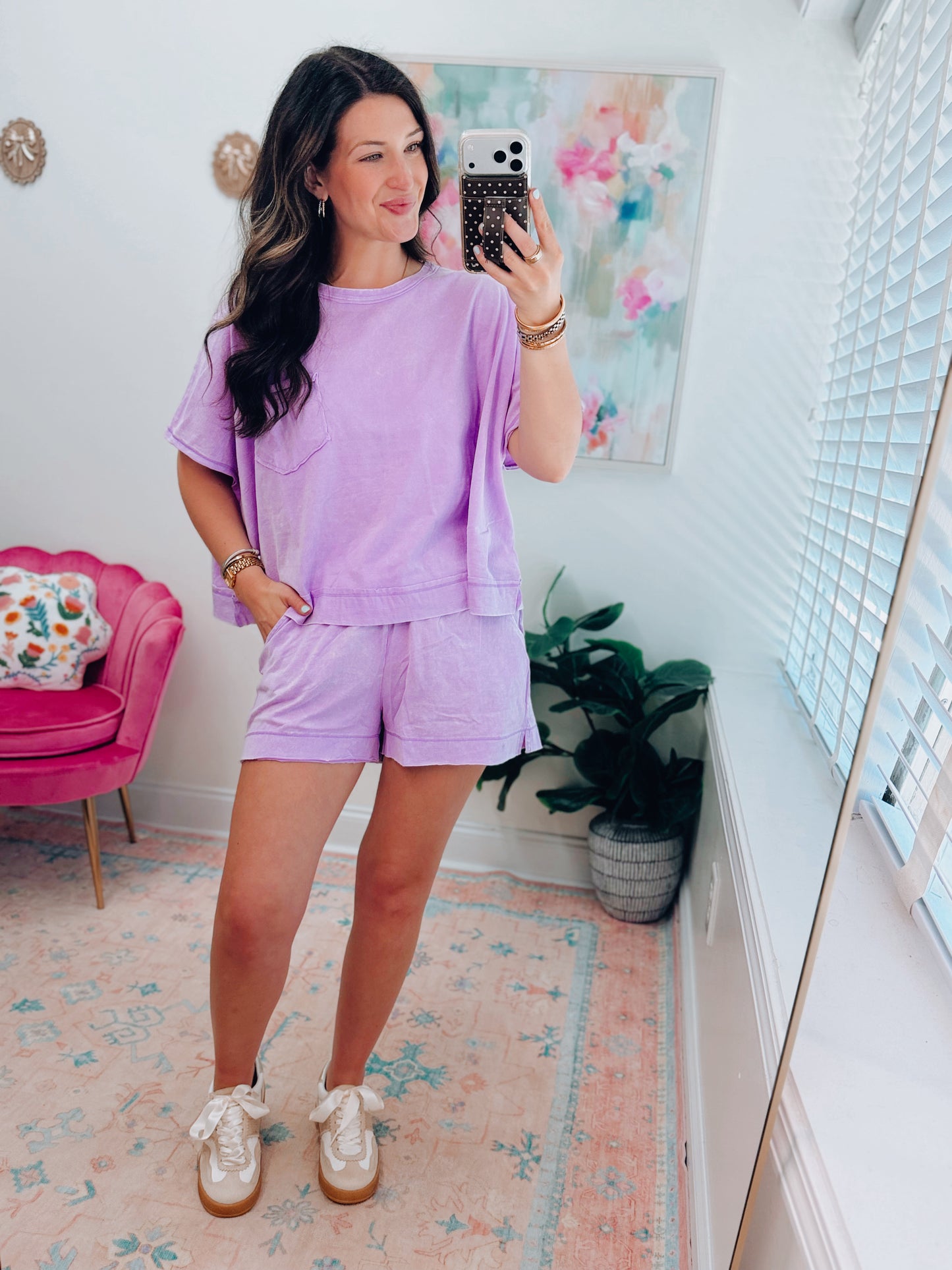 Easy Days Cotton Shorts Set - Purple