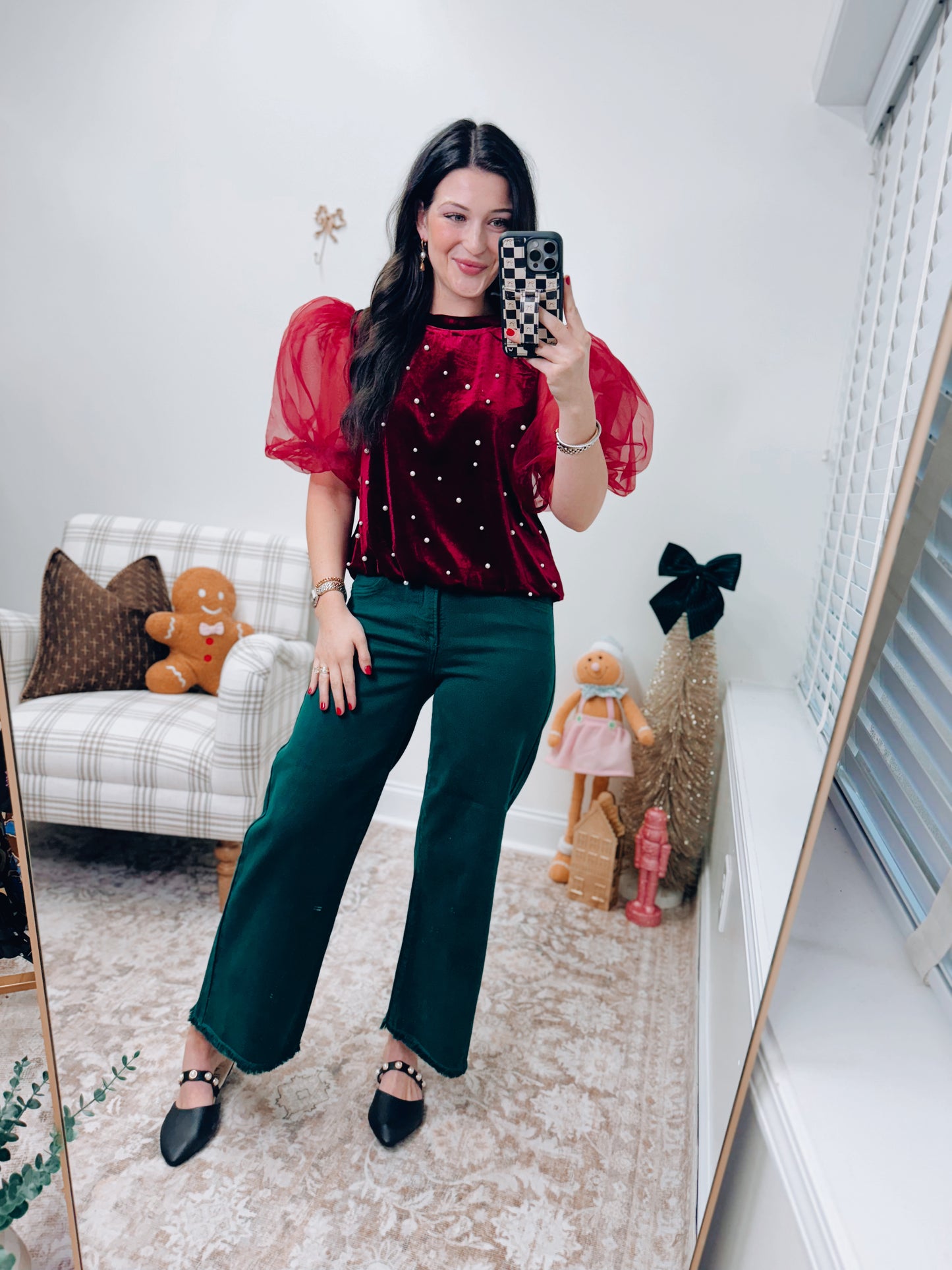 Velvet Pearl Embellished Top