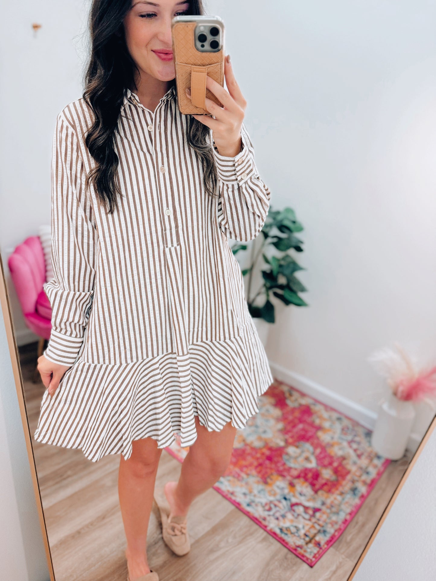 CURVY Chic & Classy Striped Mini Dress