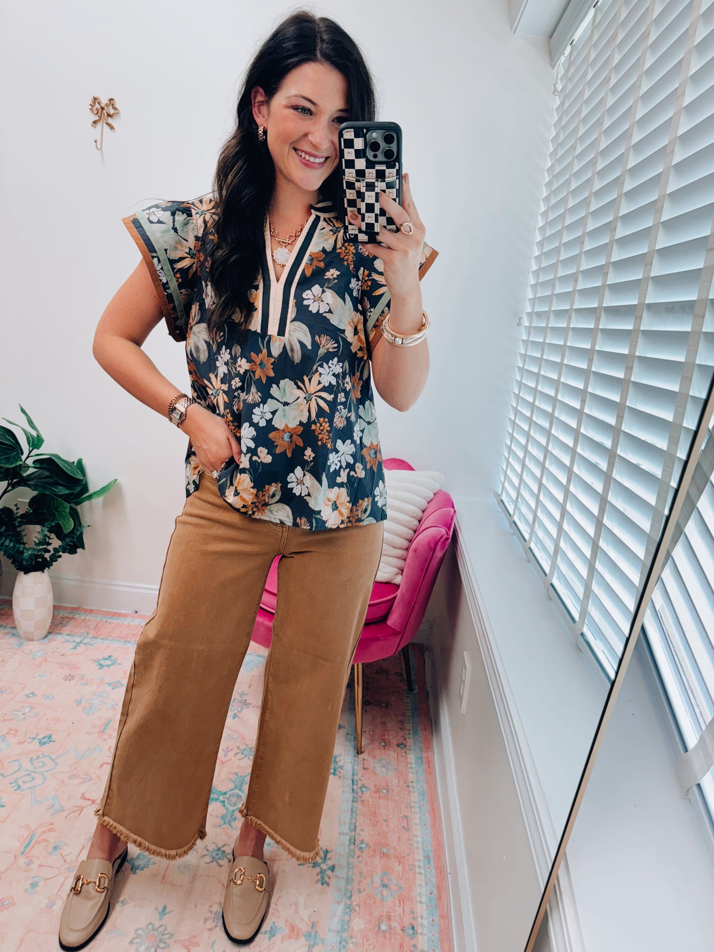 Falling Florals Ruffle Top