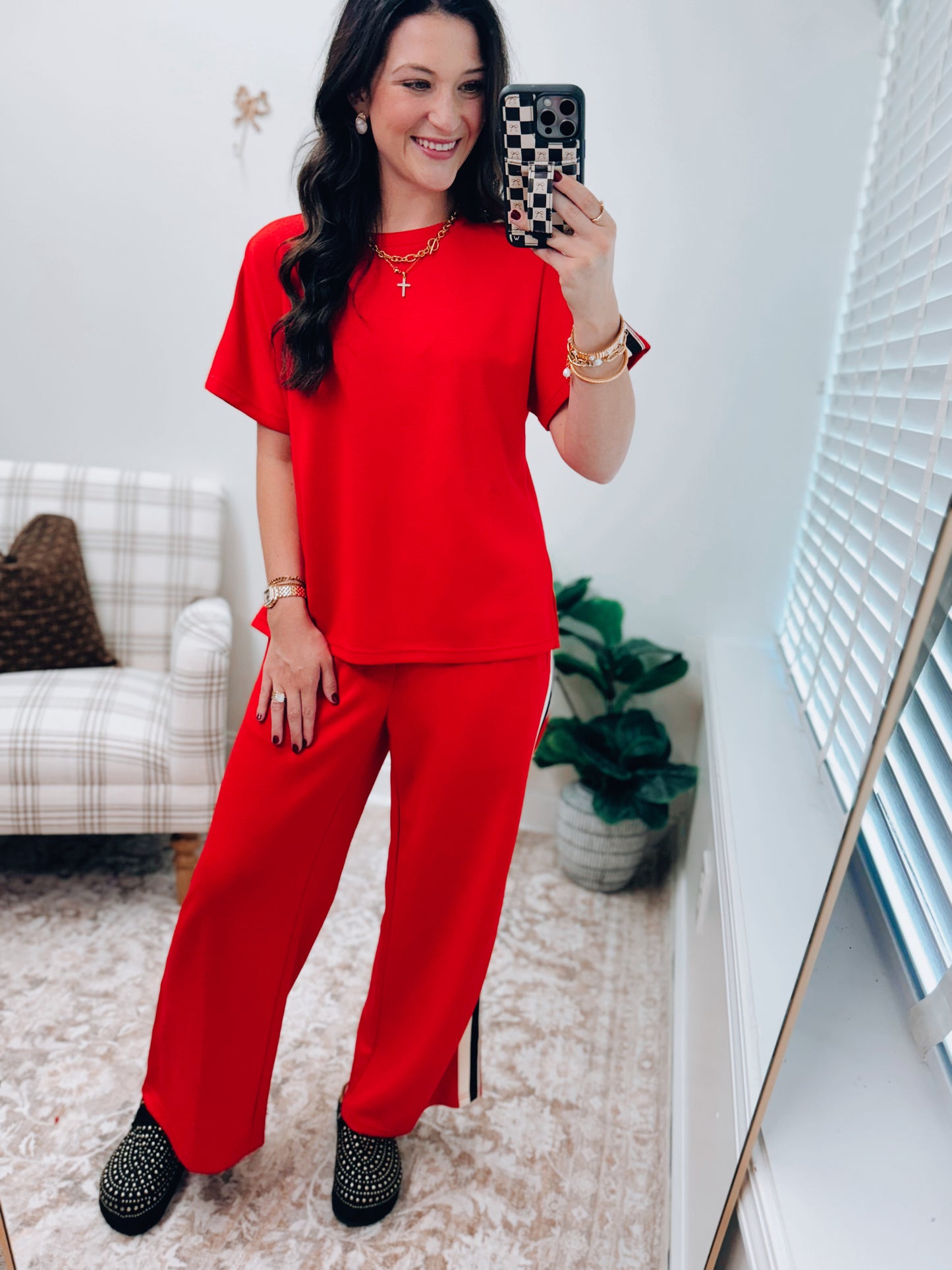 GAMEDAY Red Stripe Pants Set