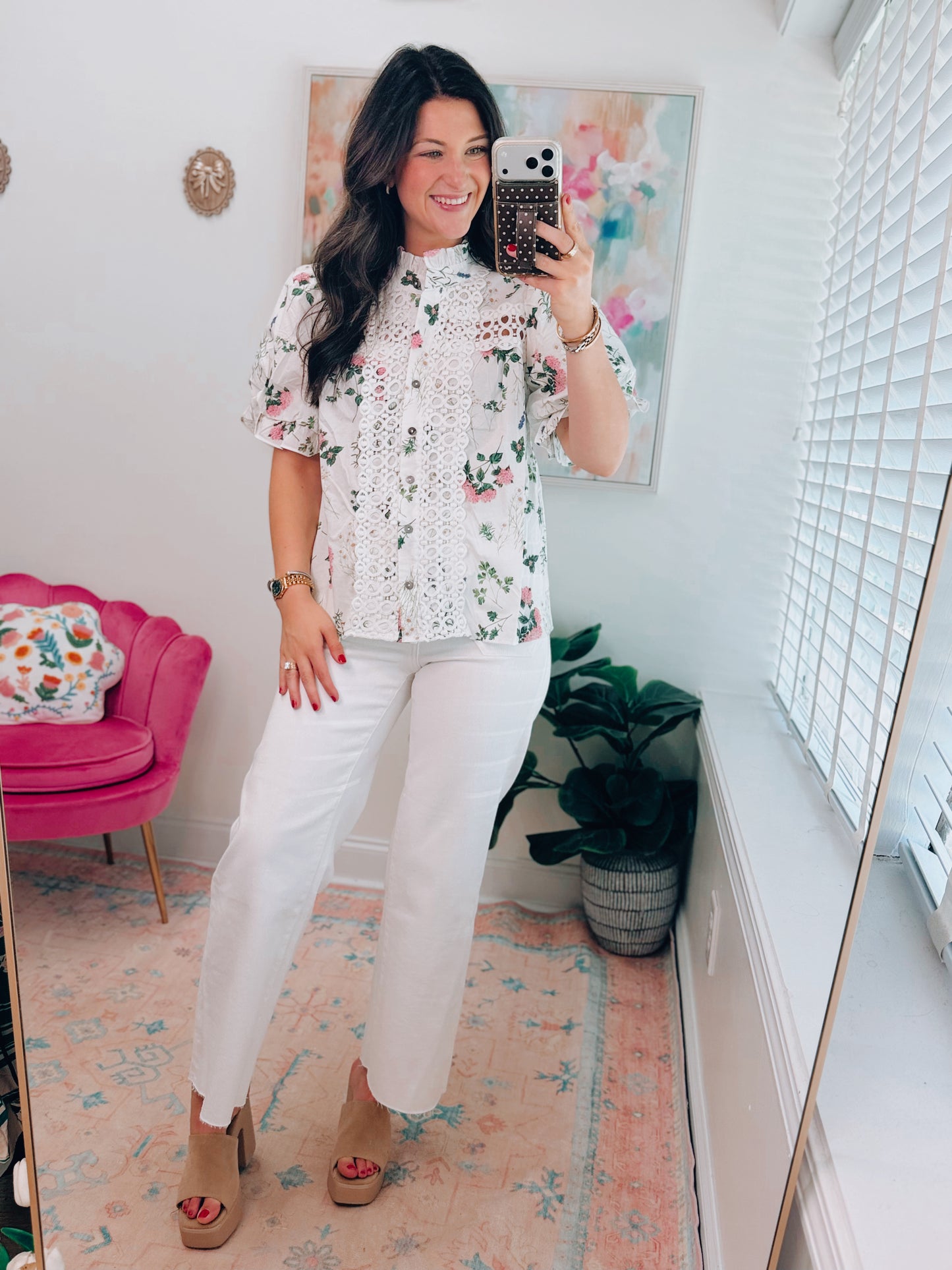 Harper Floral Eyelet Top
