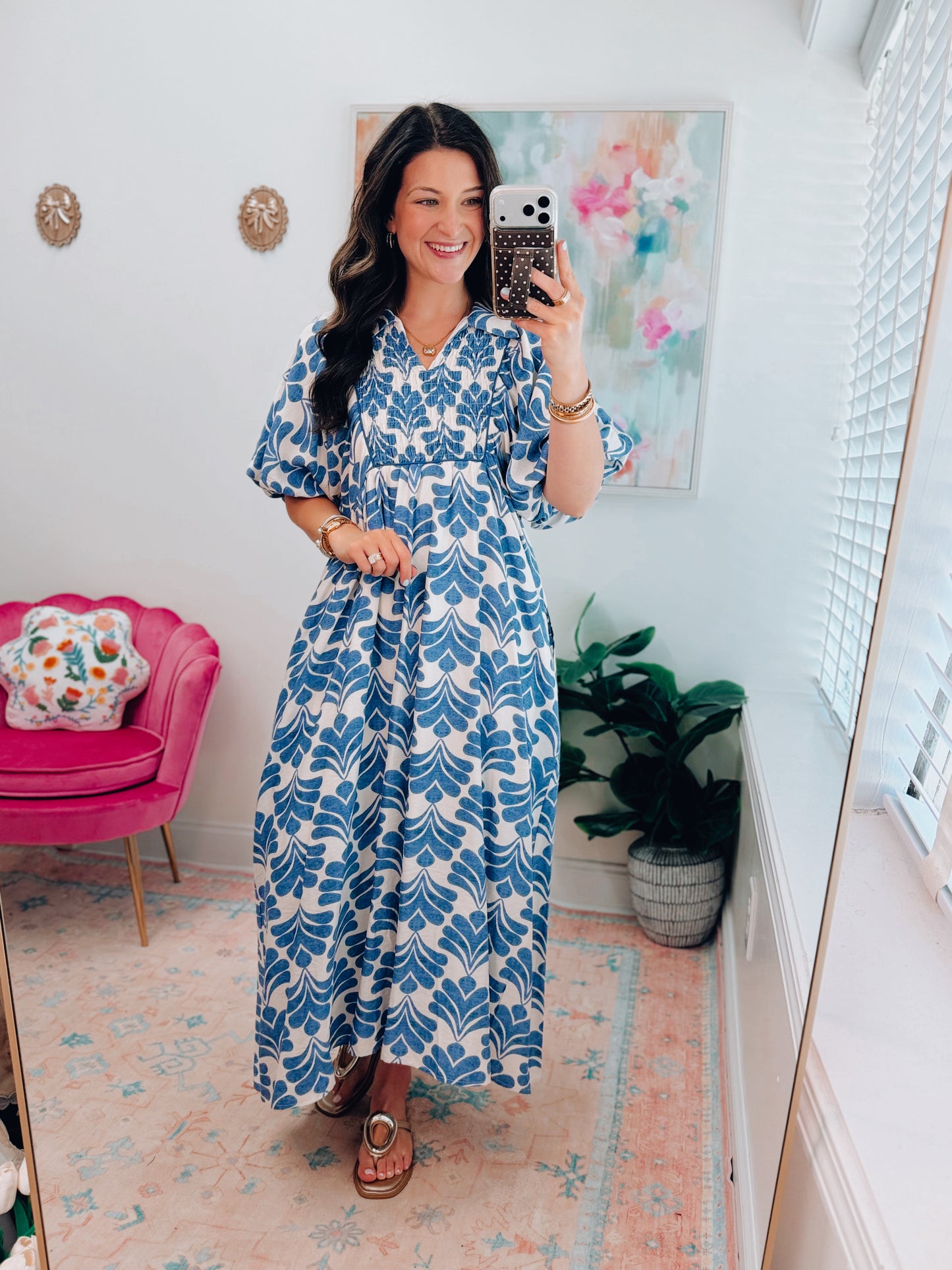 Mercer Smocked Midi Dress