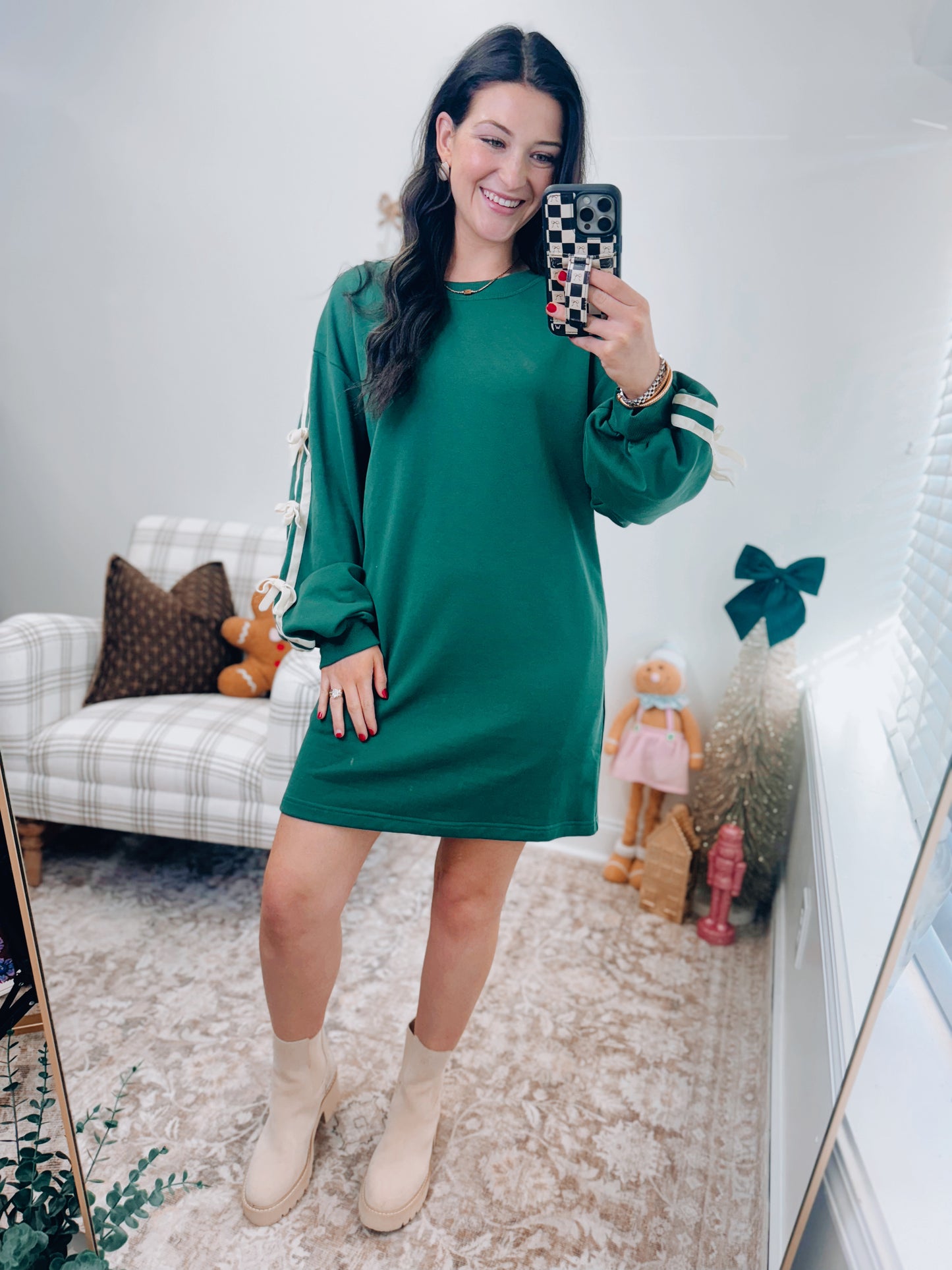 Evermore Velvet Bow Mini Dress