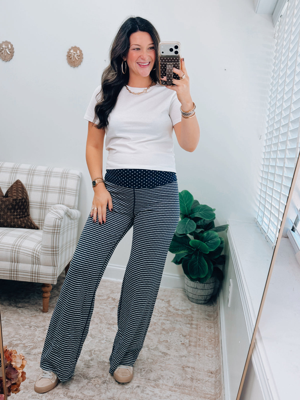 Stevie Polka Dot Stripe Lounge Pants