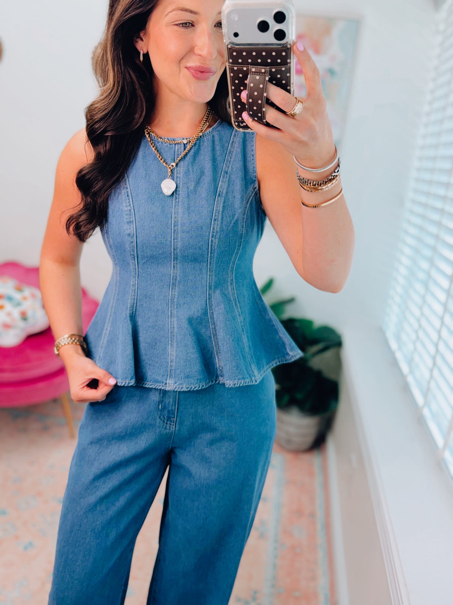 Magnolia Pleated Denim Set