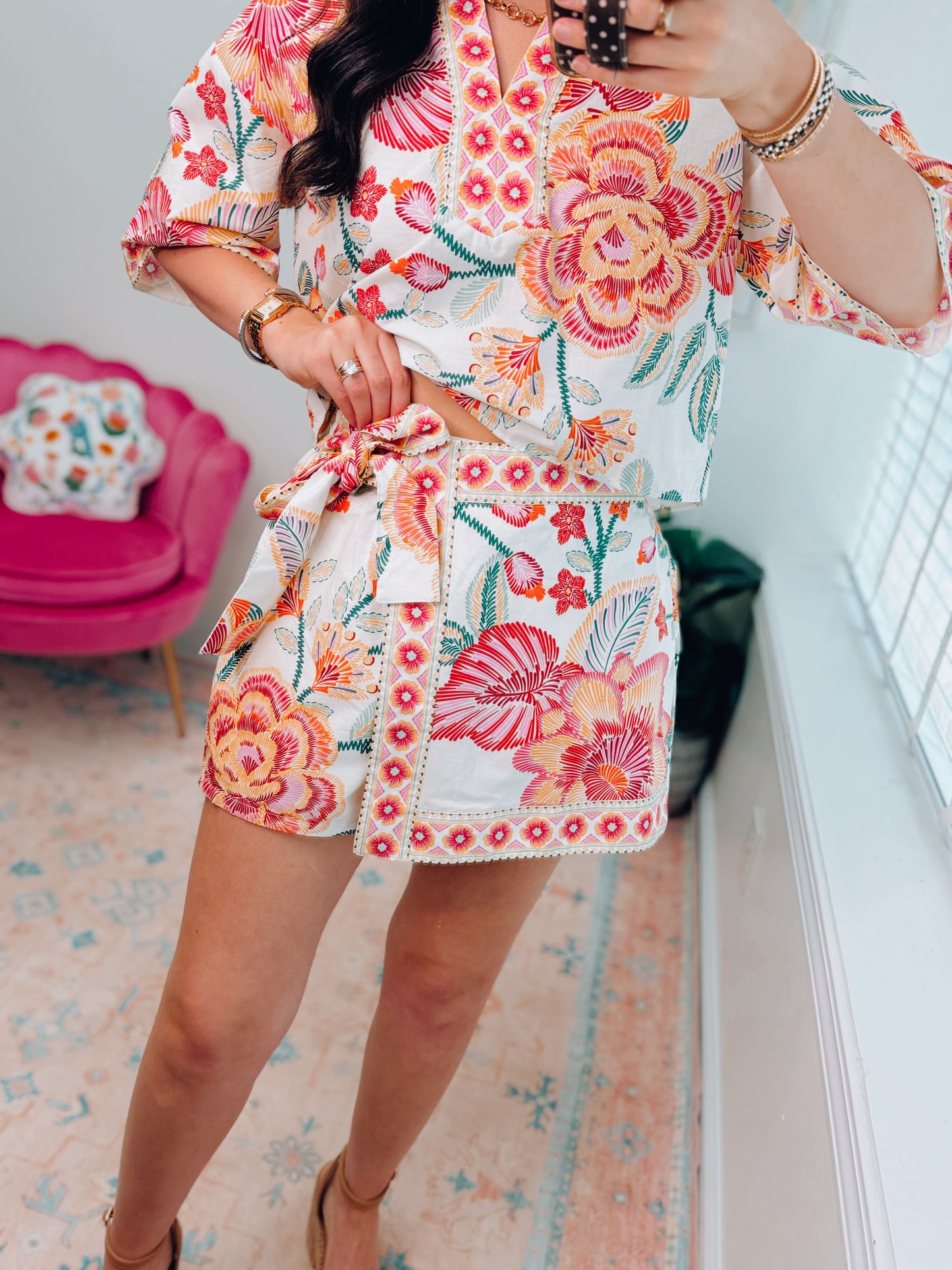 Tropical Escape Skort Set - Pink