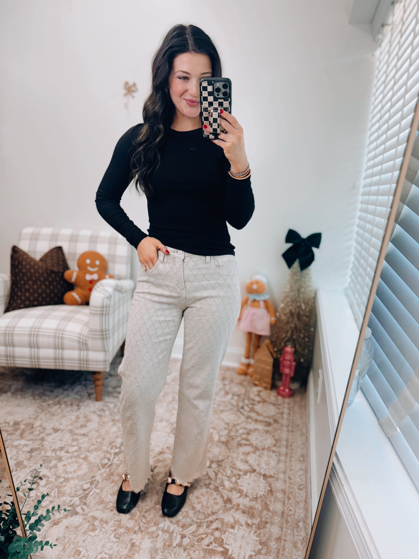 Winter Birch Risen Tummy Control Textured Denim