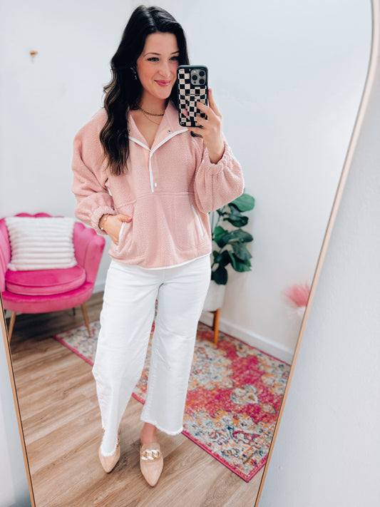 Jane Pink Zip Pocket Pullover