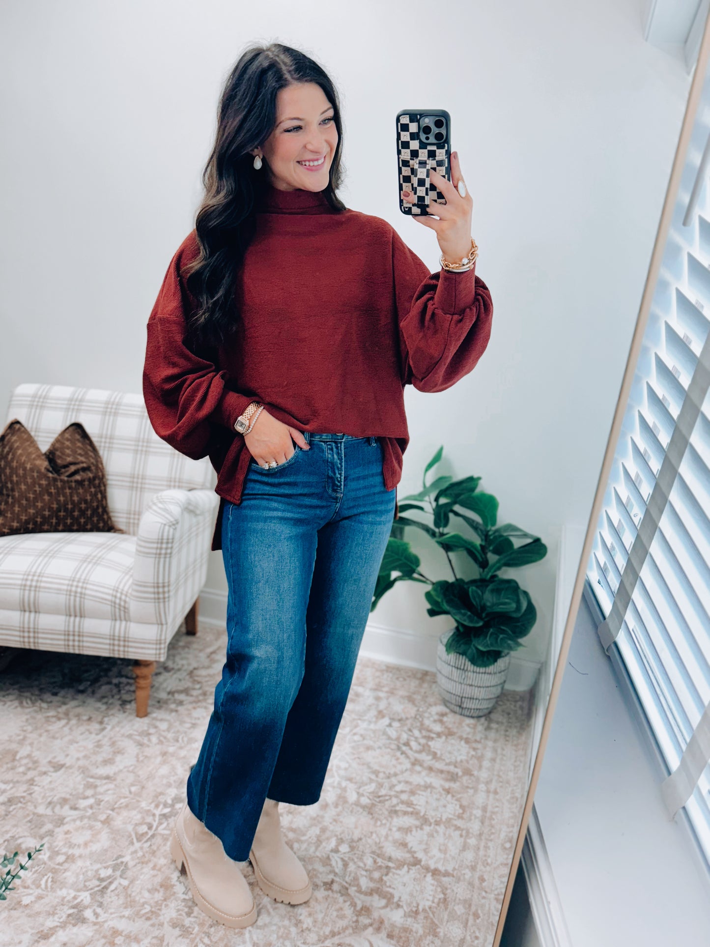 CURVY Harlow Risen Tummy Control Crop Denim