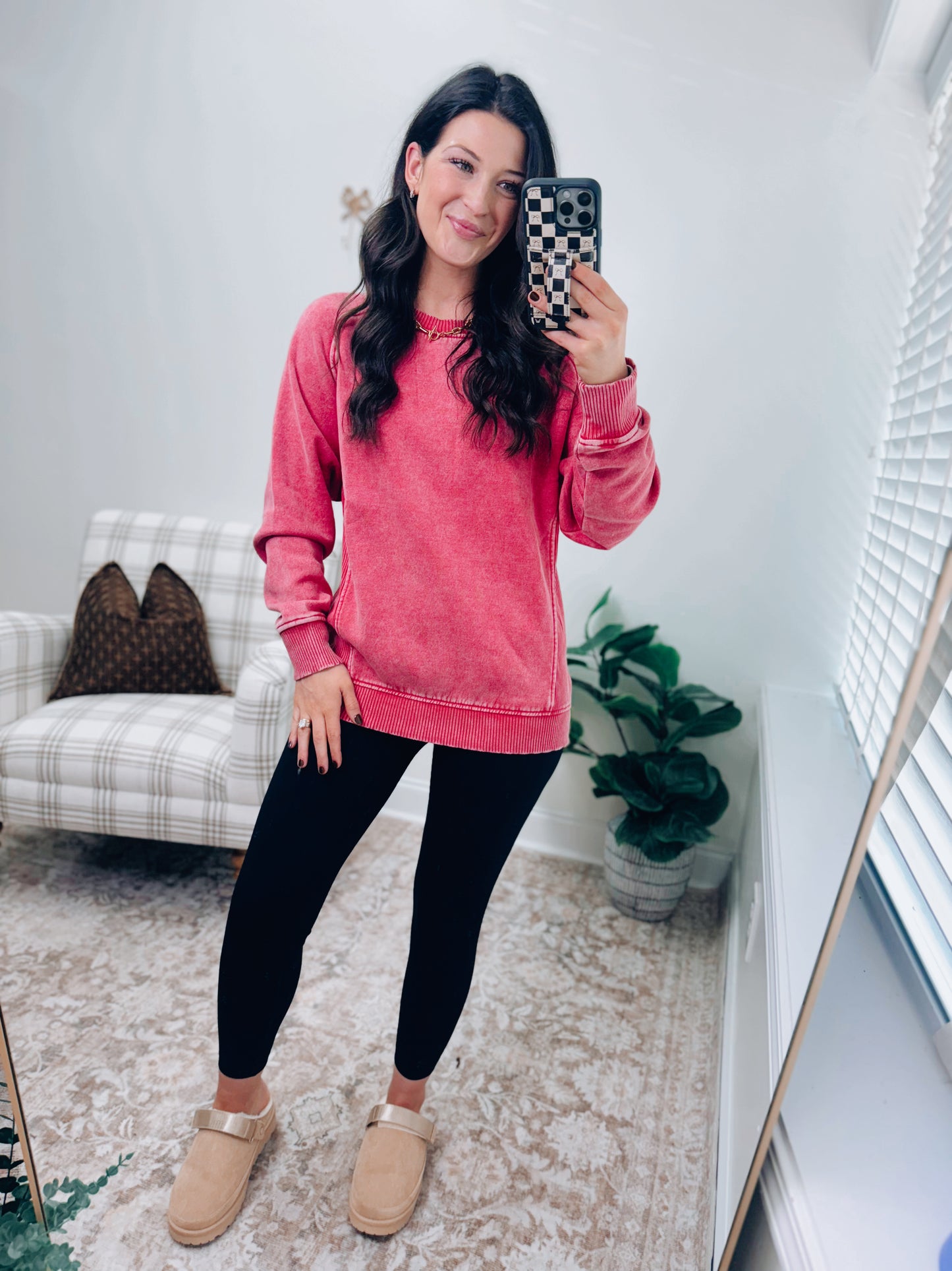 DOORBUSTER Mineral Wash Sweatshirt Crew - Red