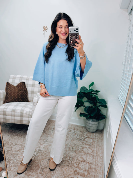 Blue Skies Knit Sweater Top