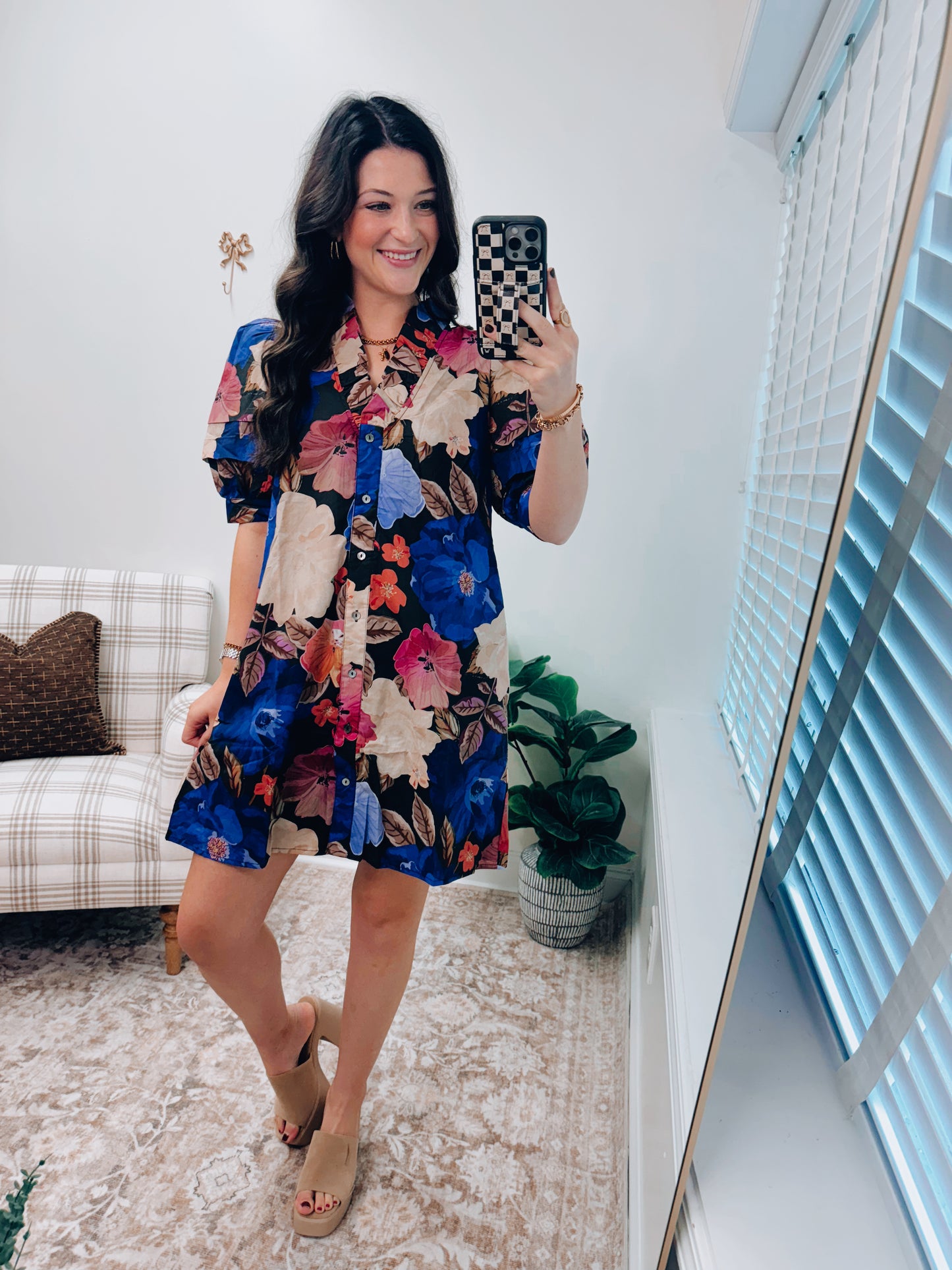 Blair Black Floral Mini Dress